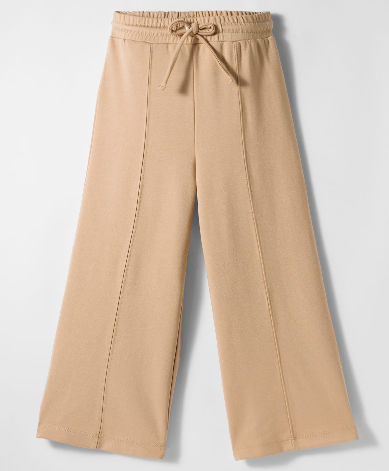 UCB Knit Full Length Flared Solid Colour Trouser Pant - Tan-image-17