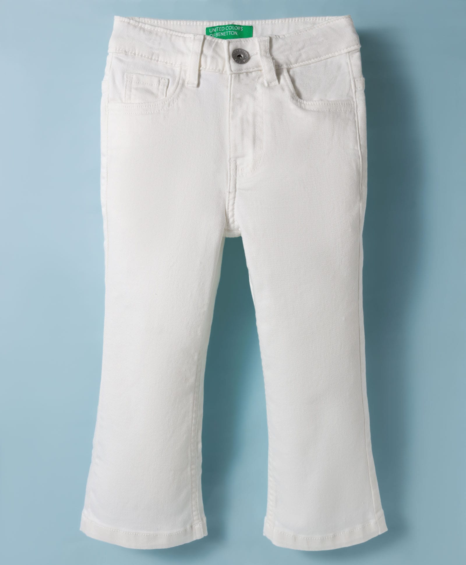 UCB Woven Full Length Solid Color Boot Cut Jeans - White-picture-38