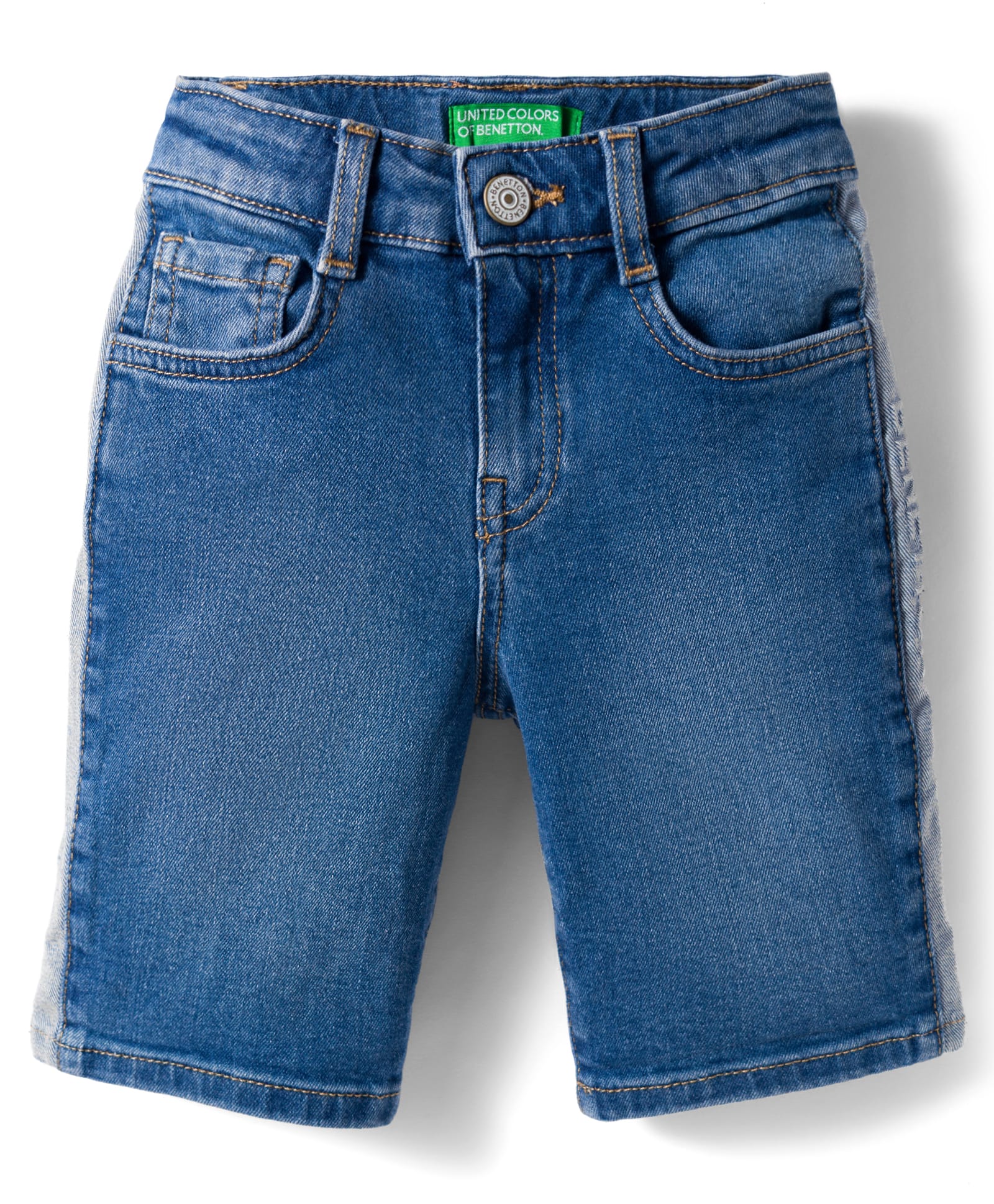 UCB Cotton Woven Knee Length Solid Colour Shorts - Blue-picture-27