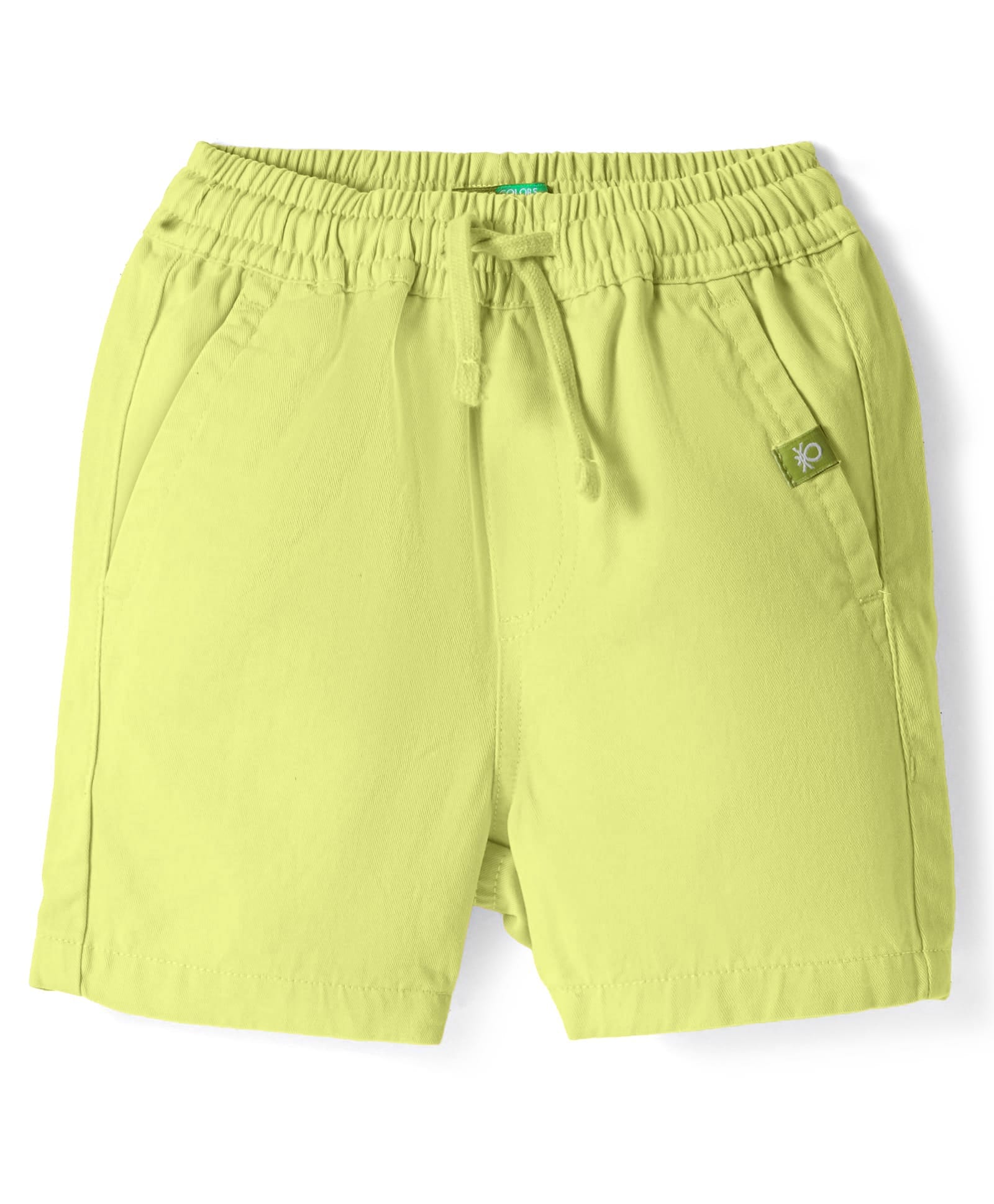 UCB Cotton Woven Knee Length Solid Colour Shorts - Light Green-picture-31