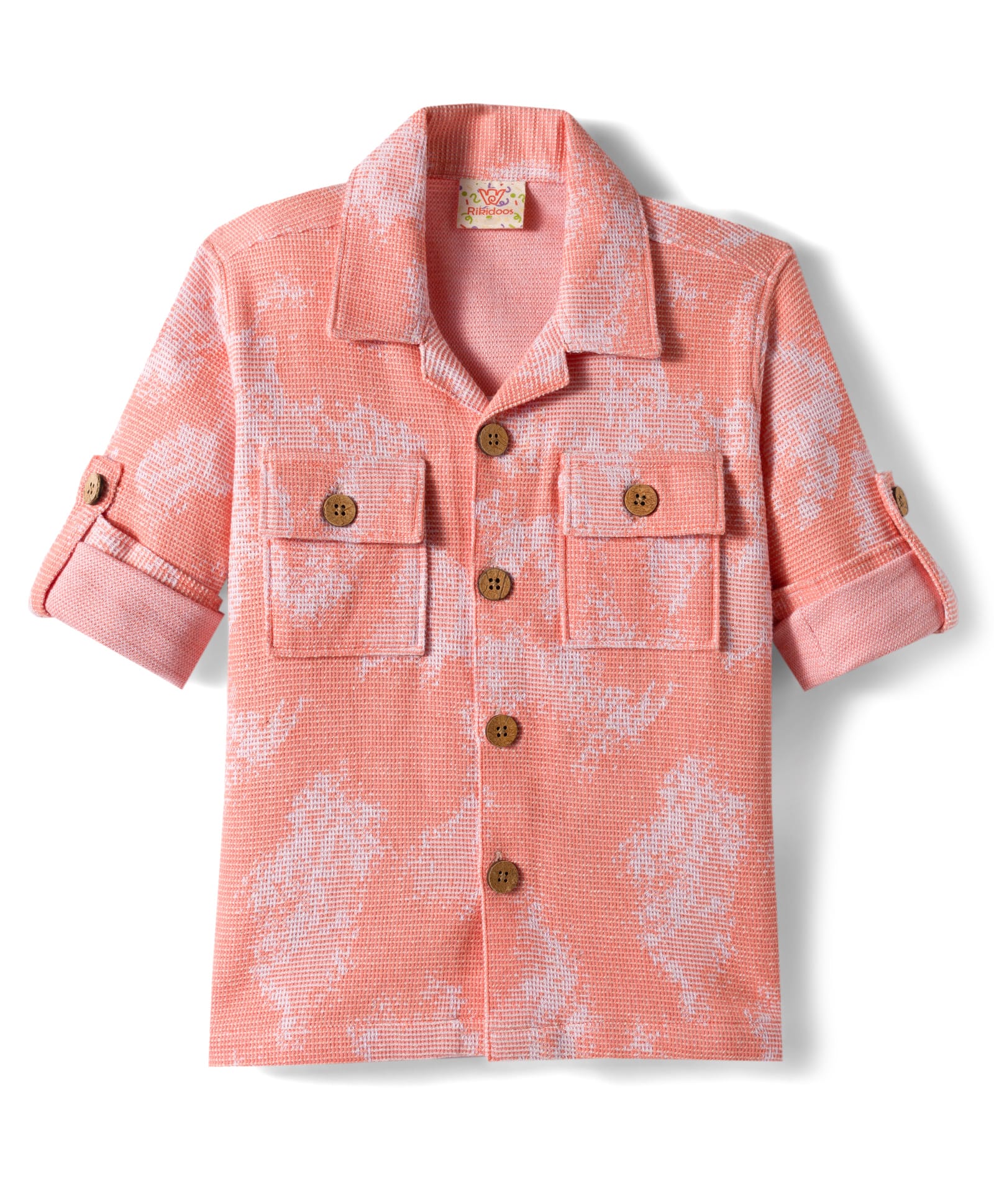 Rikidoos Full Sleeves Tie Dye Shirt - Peach-picture-11