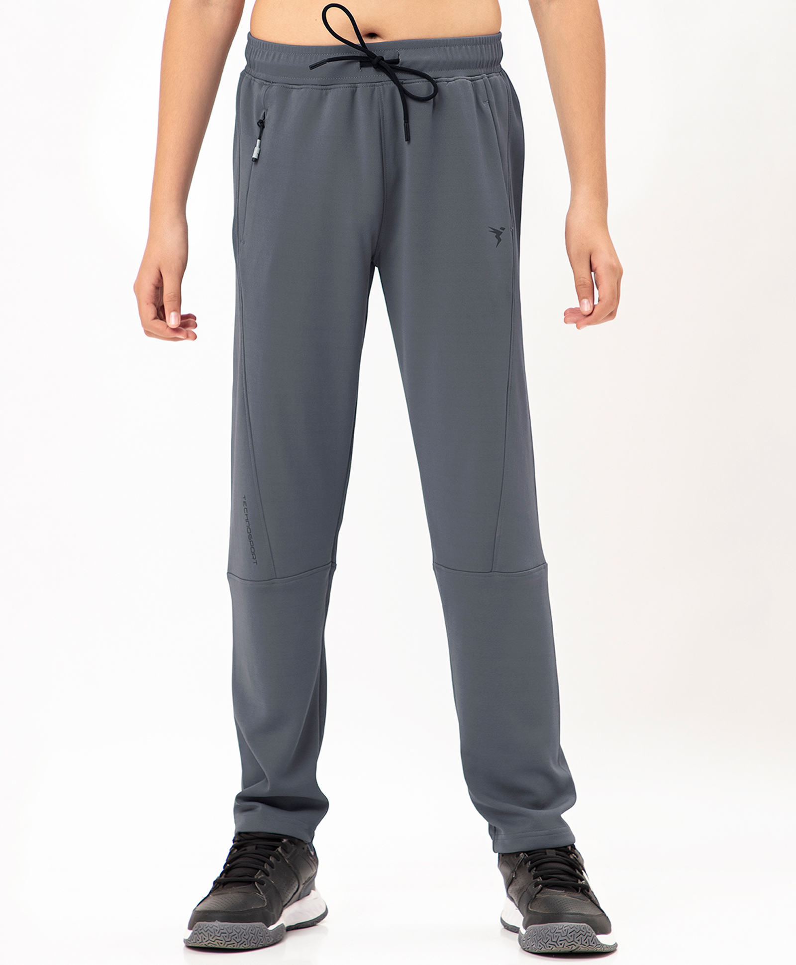 Technosport Knit Solid Breathable & Moisture Wicking Sports Track Pants - Iron Grey-picture-24