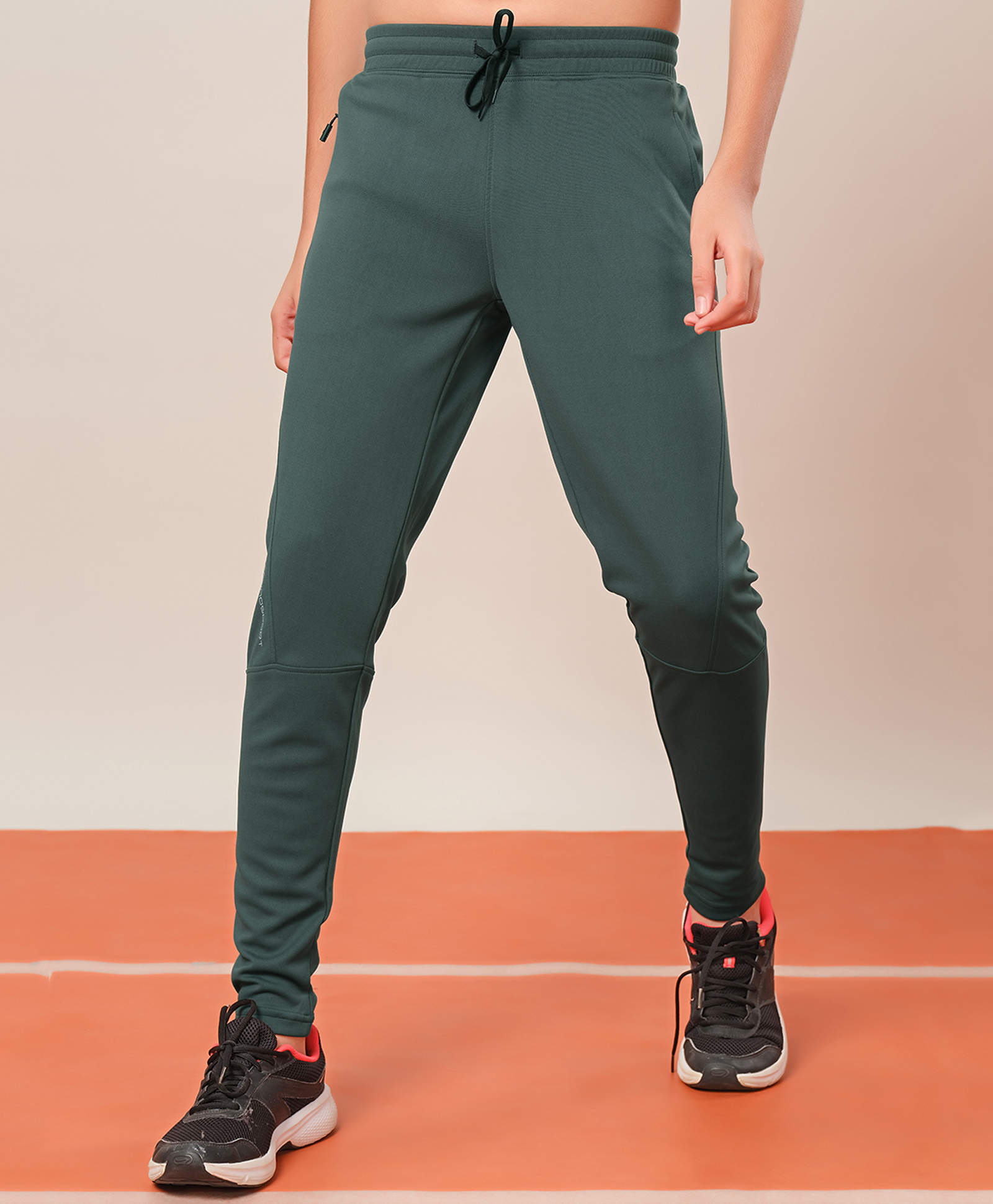 Technosport Knit Solid Breathable & Moisture Wicking Sports Track Pants - Moss Green-picture-25