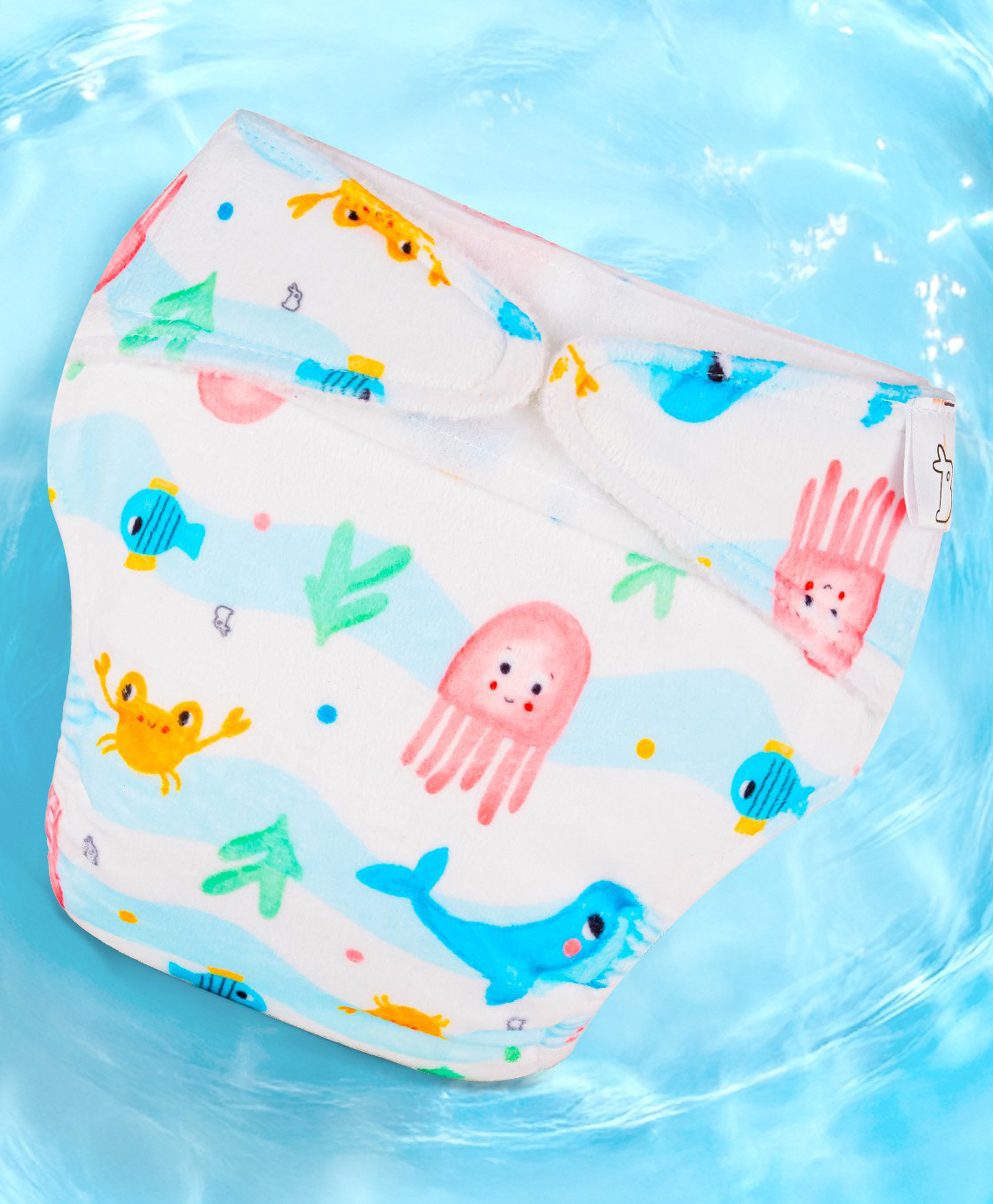 SuperBottoms Swim Diaper for Baby - Soft Reusable Cloth Diaper Shell with Velcro (3M-3Y)