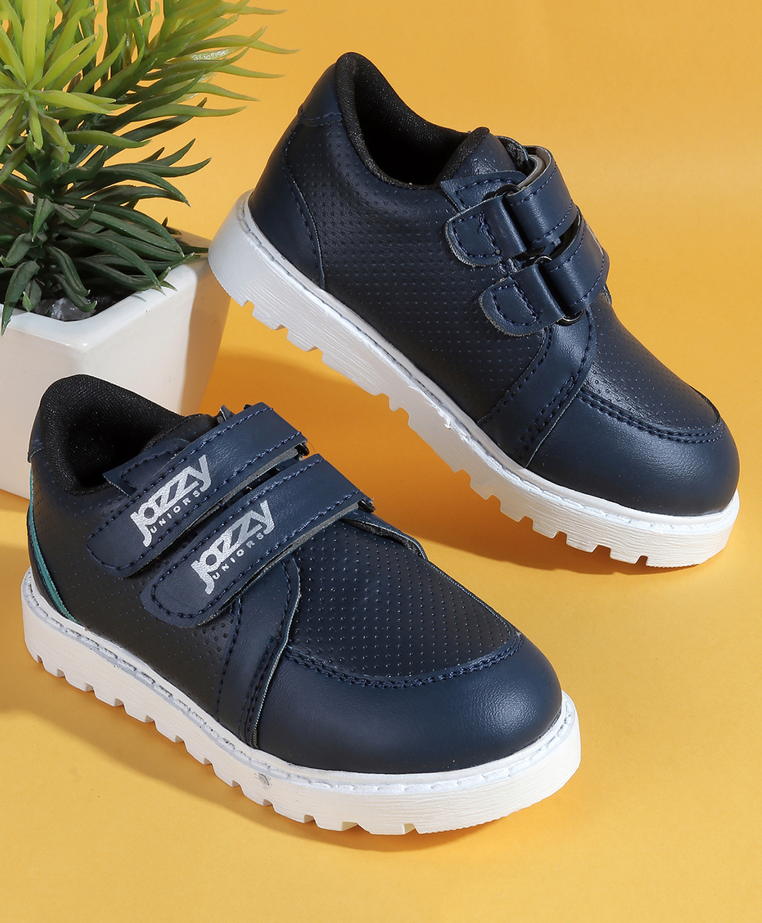 Jazzy Juniors Solid Velcro Closure Shoes - Navy-image-11