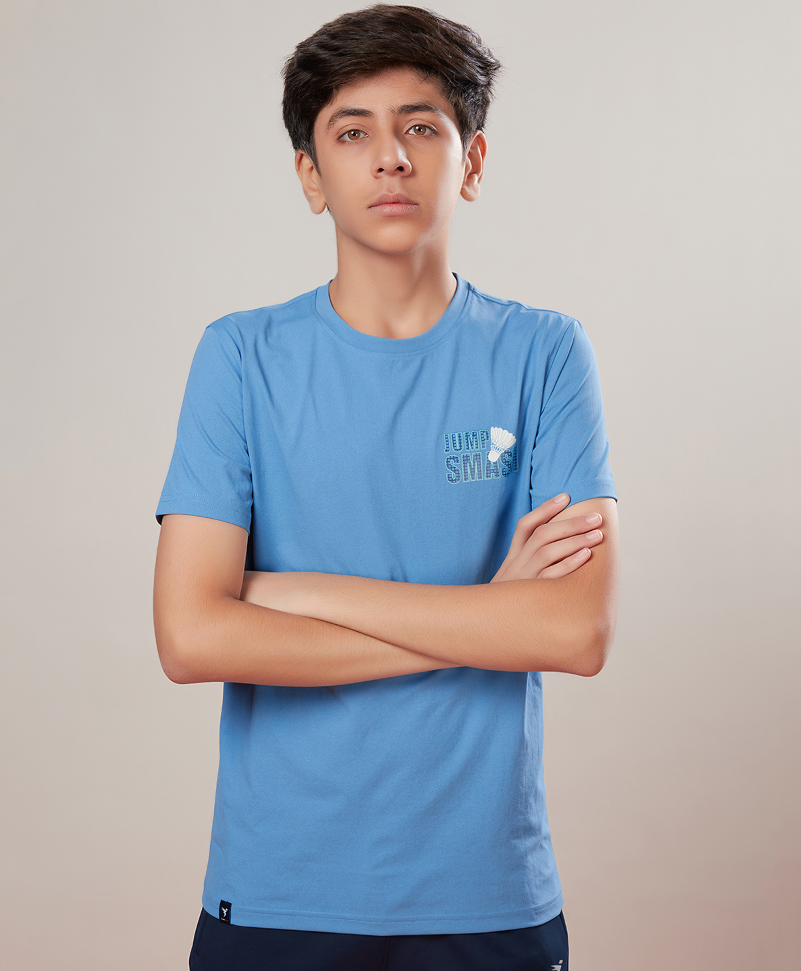 Technosport Knit Half Sleeves Typography Printed Breathable & Quick Dry Sports Tee - Blue-picture-26