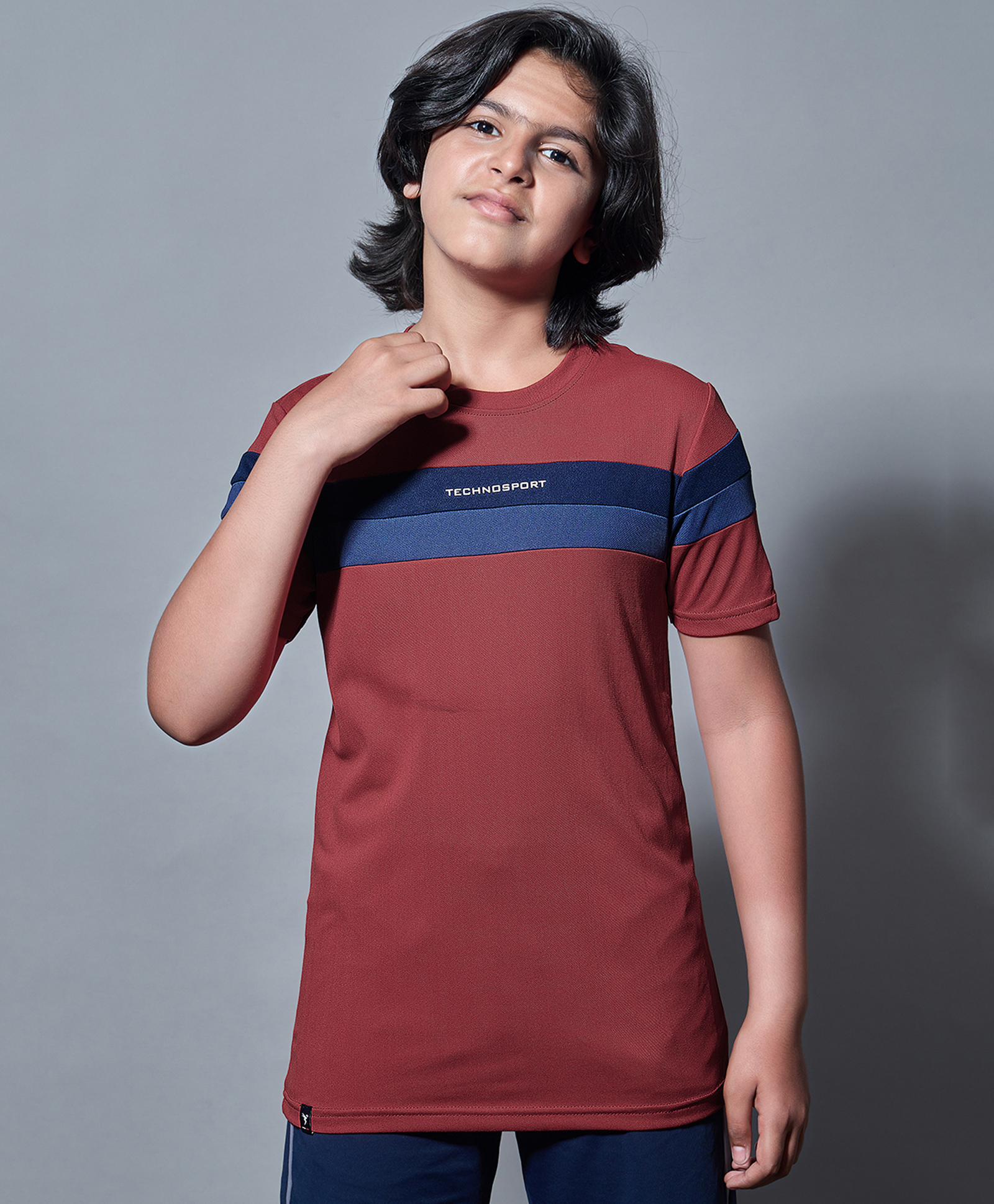 Technosport Knit Half Sleeves Colour Blocked Breathable & Quick Dry Sports Tee - Red-picture-20