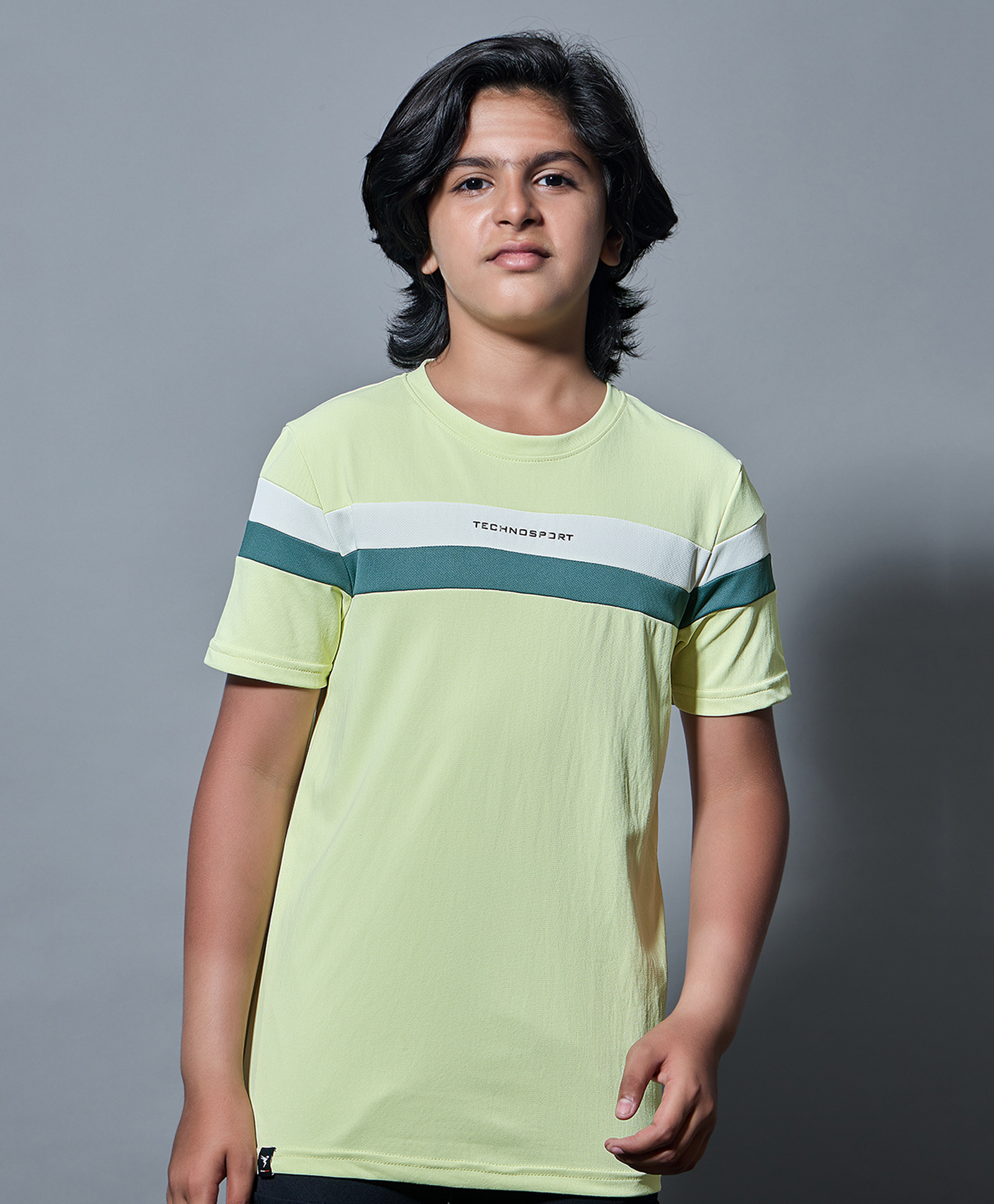 Technosport Knit Half Sleeves Colour Blocked Breathable & Quick Dry Sports Tee - Yellow-picture-26