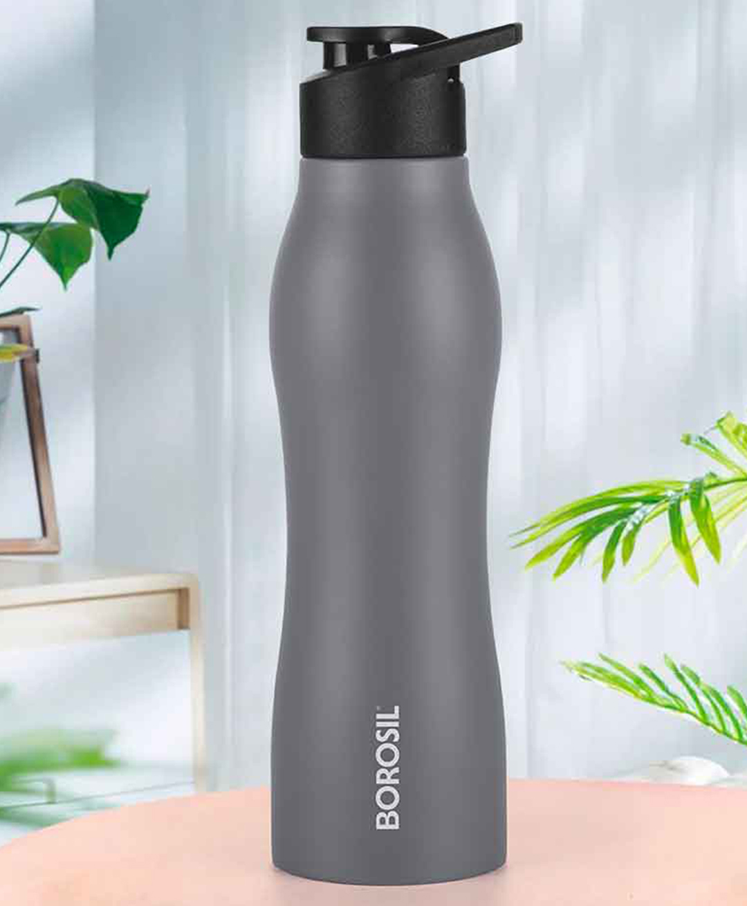 Borosil Grip Go Single Wall Stainless Steel Water Bottle Grey 950 ml-image-20