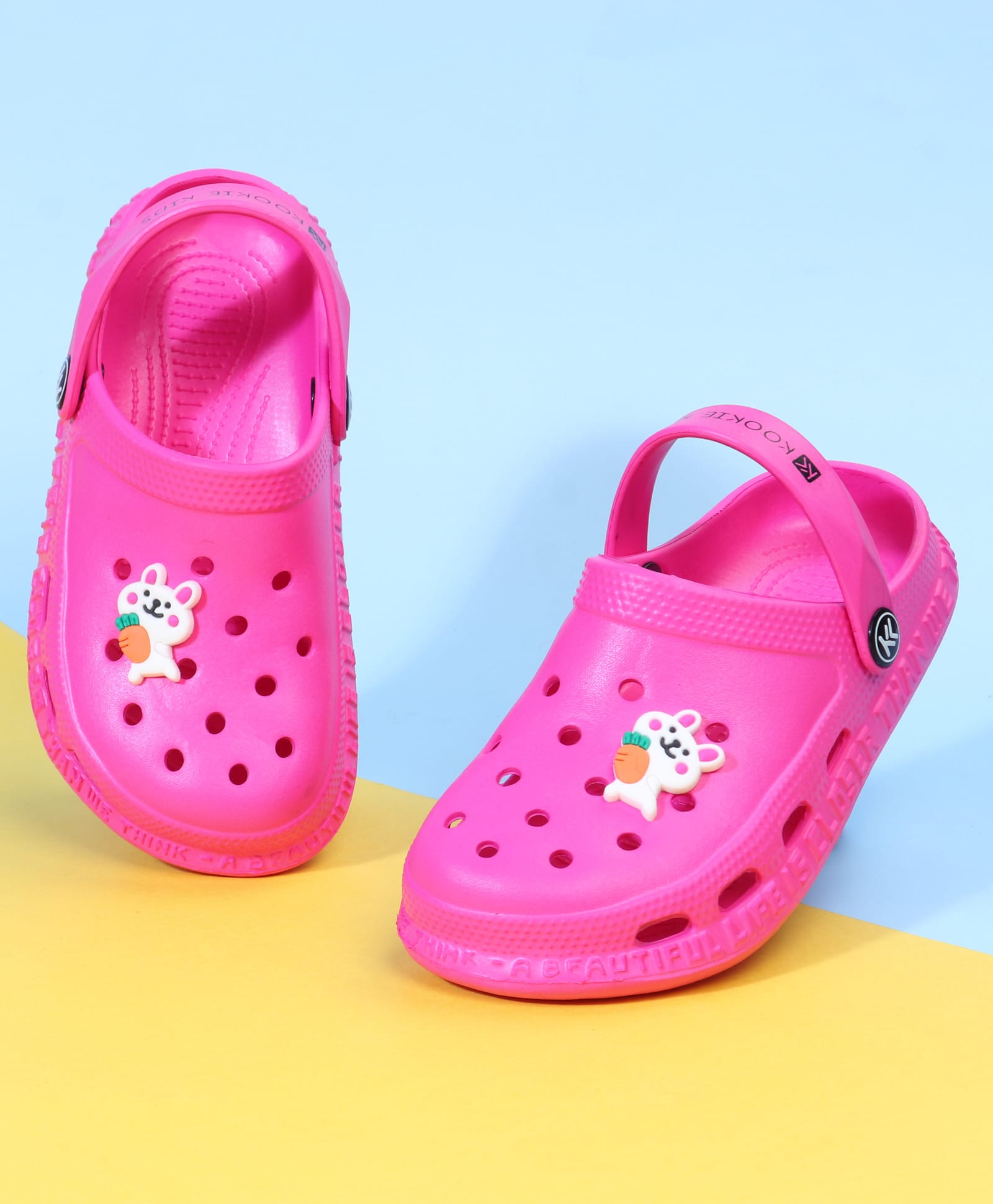 kookie kids india Kookie Kids Back Strap Clogs With Teddy Applique - Pink-picture-19