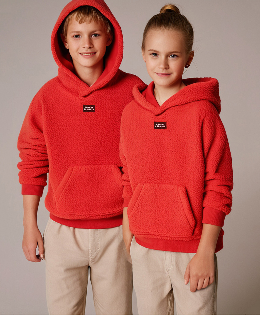 Cherry Crumble By Nitt Hyman Knit Full Sleeves Textured Light Winter Hooded Sweatshirt - Red-picture-26