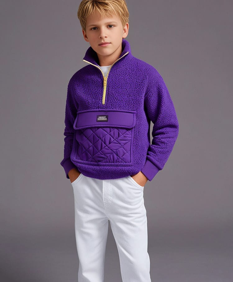 Cherry Crumble By Nitt Hyman Knit Full Sleeves Textured Light Winter High Neck Sweatshirt - Violet-picture-38