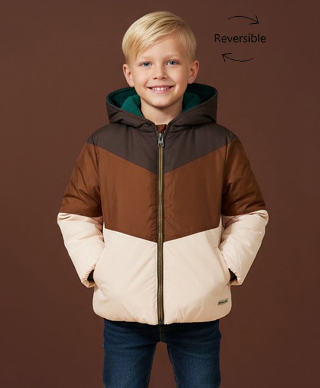 Cherry Crumble By Nitt Hyman Woven Full Sleeves Cut & Sew Light Winter Hooded Reversible Jacket - Multicolor-image-48