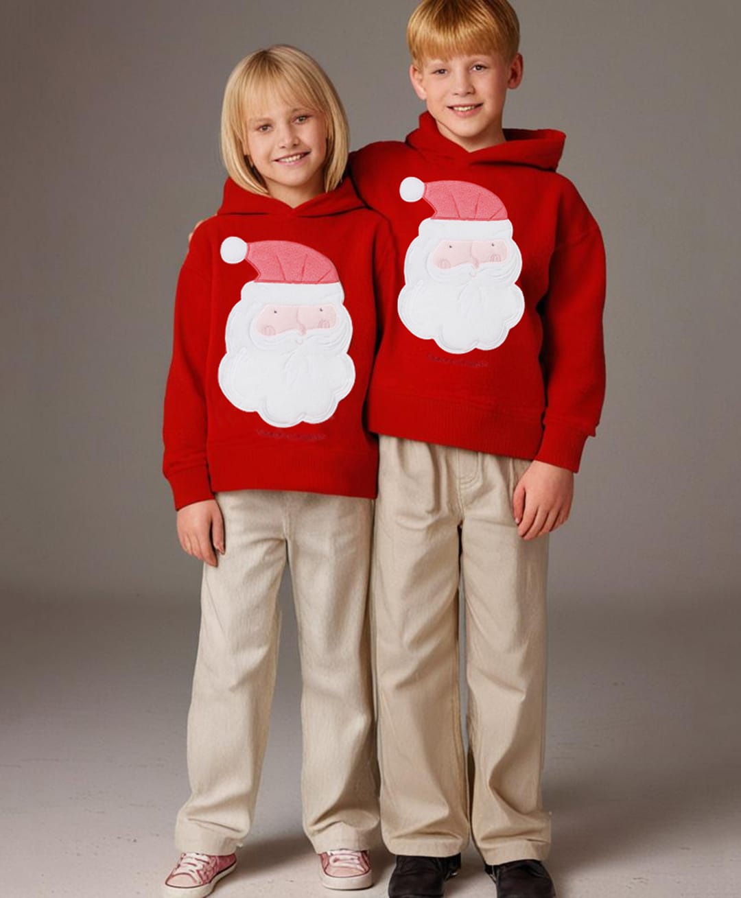 Cherry Crumble By Nitt Hyman Knit Full Sleeves Santa Claus Patch Detailed Hoodie - Red-picture-28