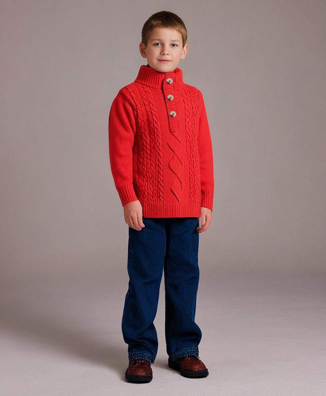 Cherry Crumble By Nitt Hyman Viscose Knit Full Sleeves Cable Knit Designed High Neck Heavy Winter Sweater - Red-picture-25