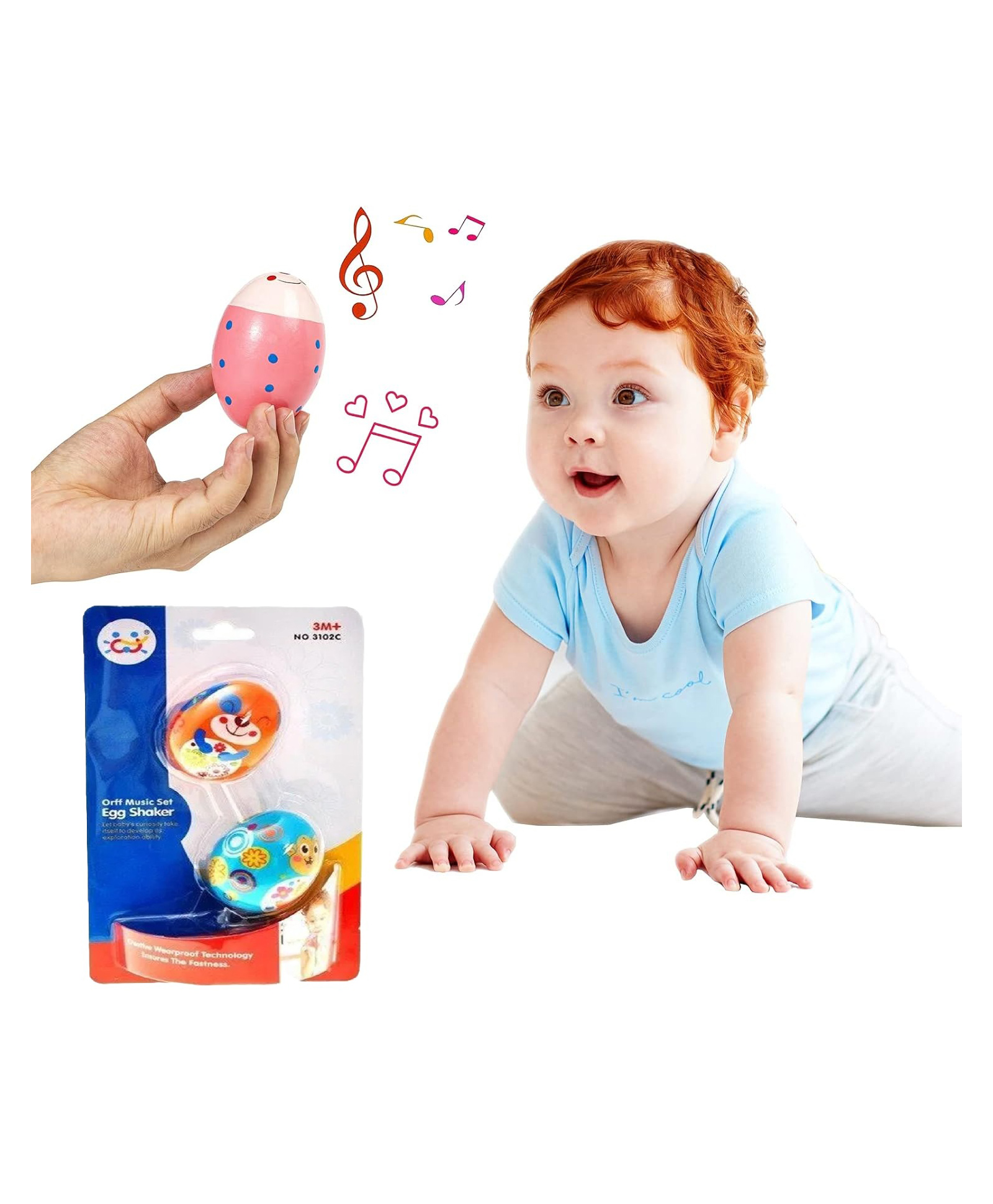 Sanjary Egg Shakers Set 2 Hand Percussion Shakers Musical Instrument toy for Kids color design may vary-picture-11