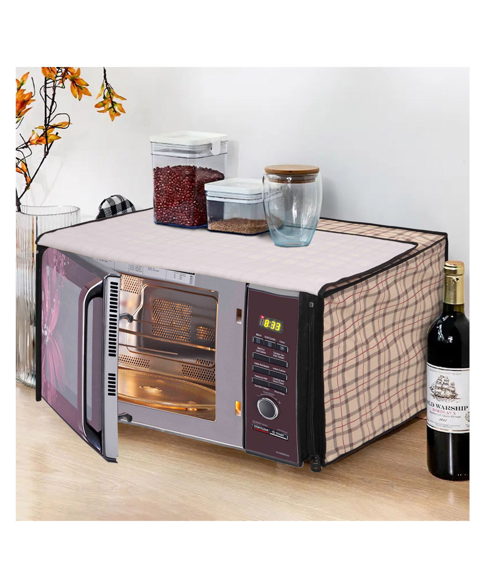 Dream care Microwave Oven Cover Compatible for IFB 20BC4 20 Liter Convection Microwave Oven, Cream, CA03-picture-20
