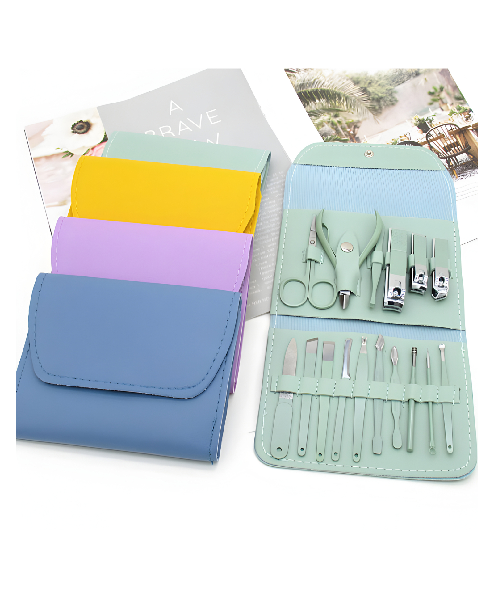 COZY VIBES Manicure Set 16 Pcs Clipper Nail Art Pedicure Tool Kit Stainless Set Grooming Cute Manicure Set - Pack of 1 - Color May Vary-image-19
