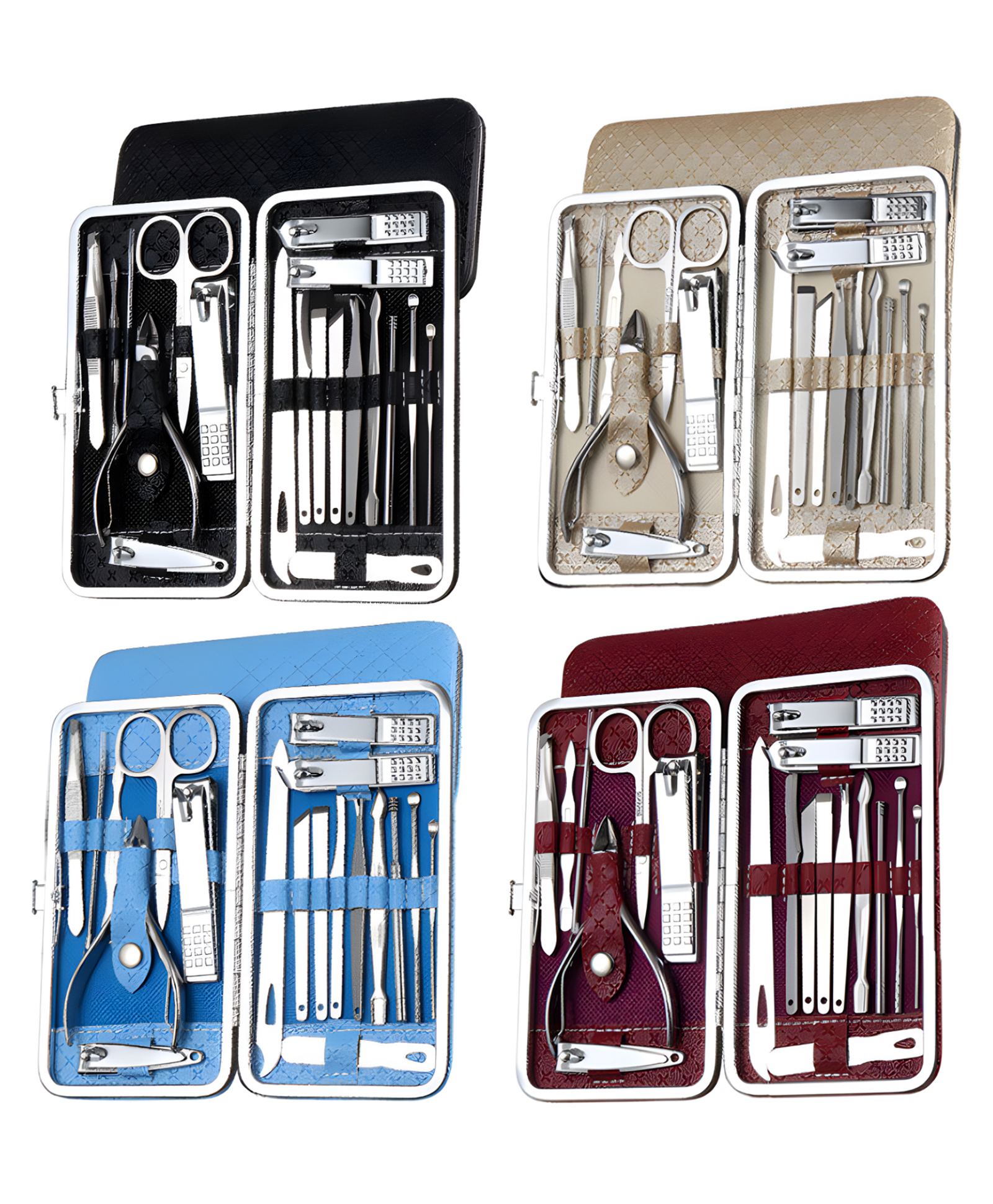 COZY VIBES 19PCS Nail Clipper Sets Manicure Cutters Household Stainless Steel Earpick Pedicure Toe Nail Scissors Tools with PU Travel Case - Pack of 1 - Color May Vary-image-32