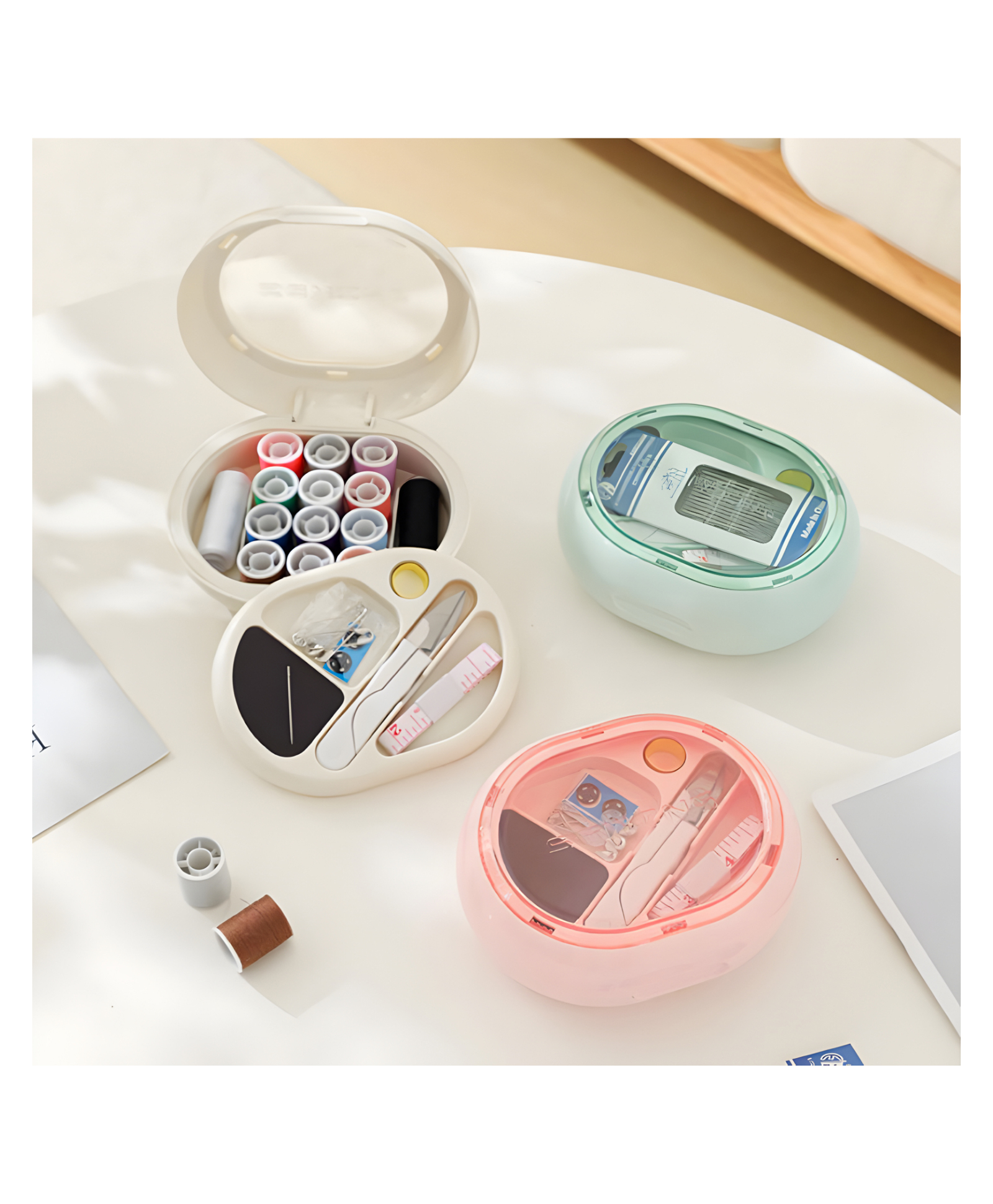 COZY VIBES Light Luxury Portable Sewing Kit Hand-Sewn Needle Thread Box with Plastic Storage for Home Use - PACK OF 1 - COLOR MAY VARY-picture-21