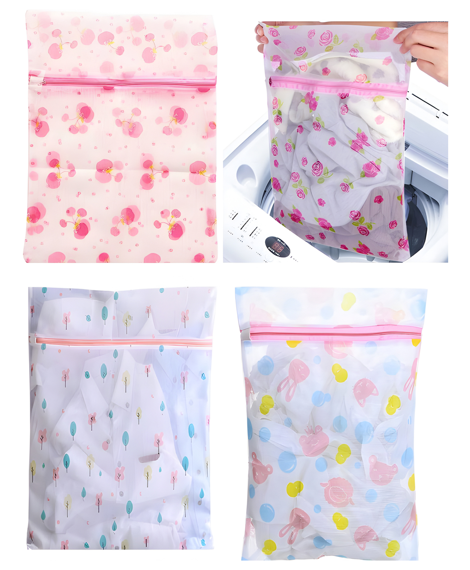 COZY VIBES Microfiber Mesh Laundry Bag for Clothes Washing Bag - Basket Laundry/Washing Mesh Net Zipped - PACK OF 1 - COLOR MAY VARY-image-15