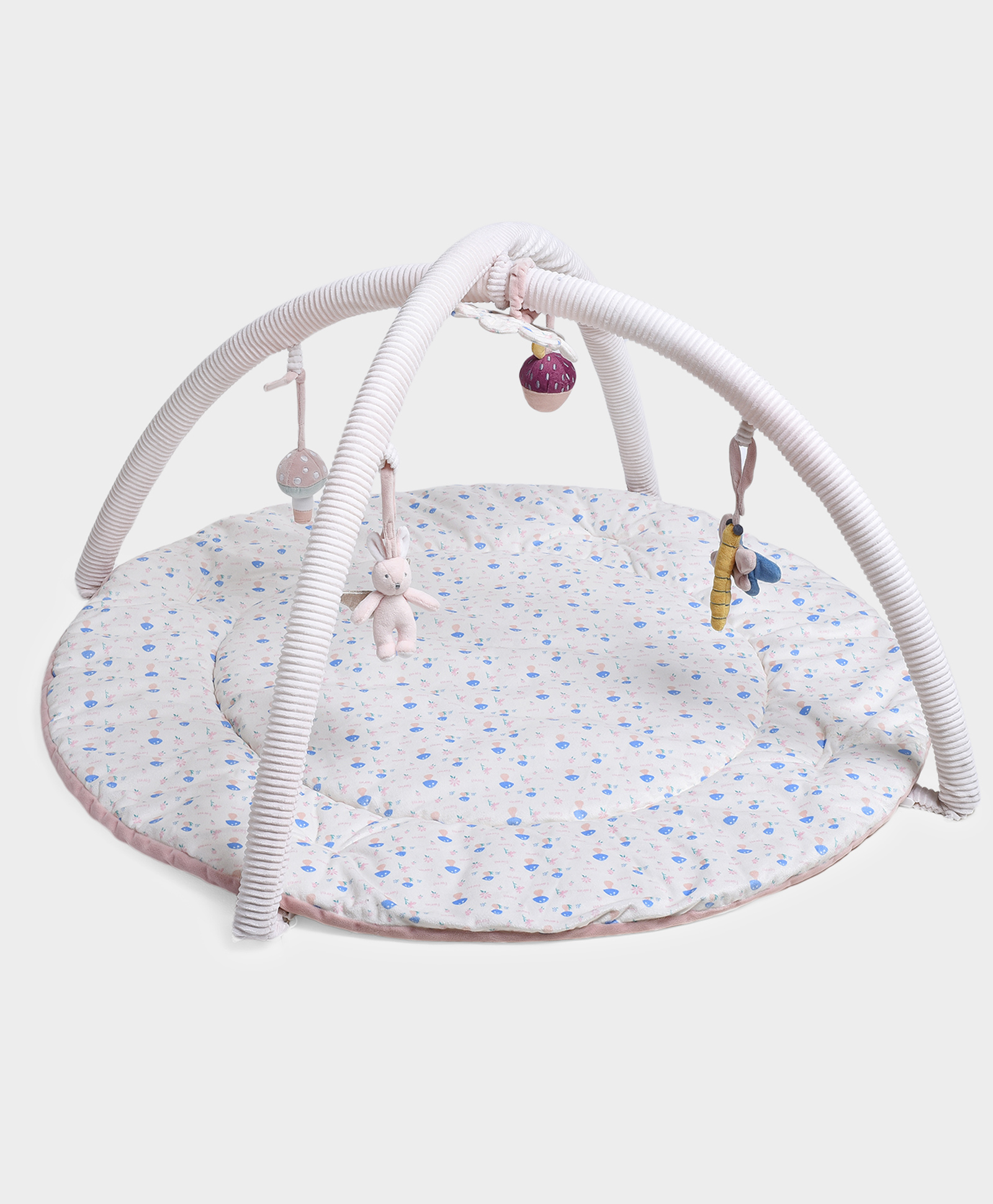 Mi Arcus Soft Printed Baby Play Gym Mat with Hanging Soft Toy- Cream-image-38
