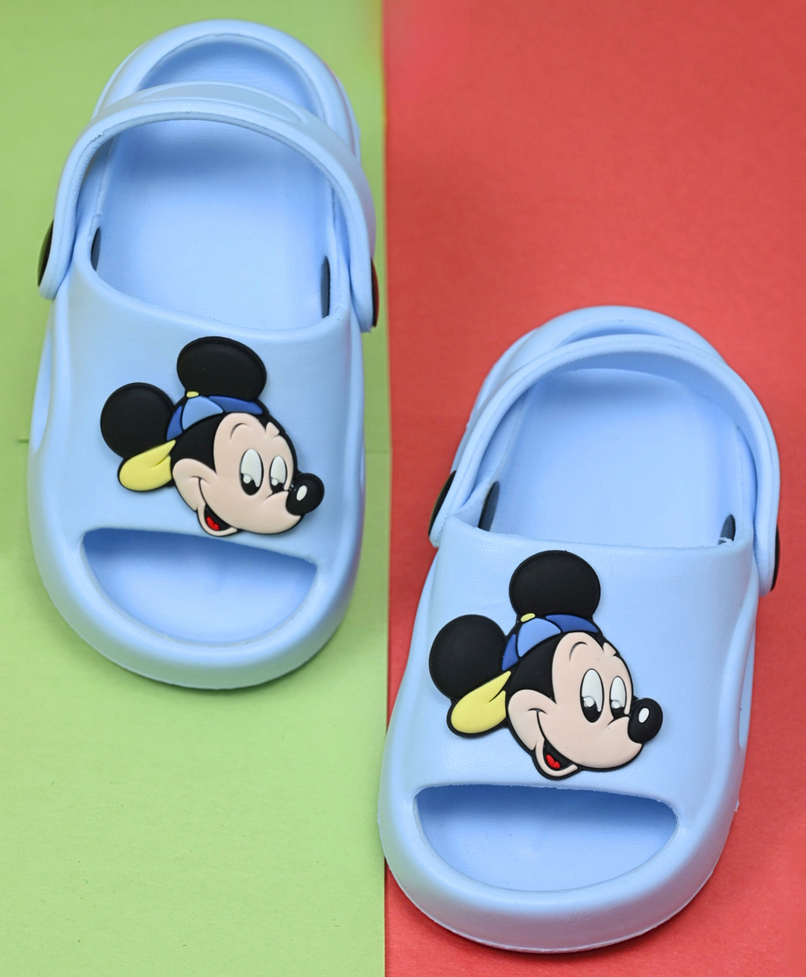 Yellow Bee Mickey Mouse Featuring Character Applique Detailed Sliders - Blue-picture-27
