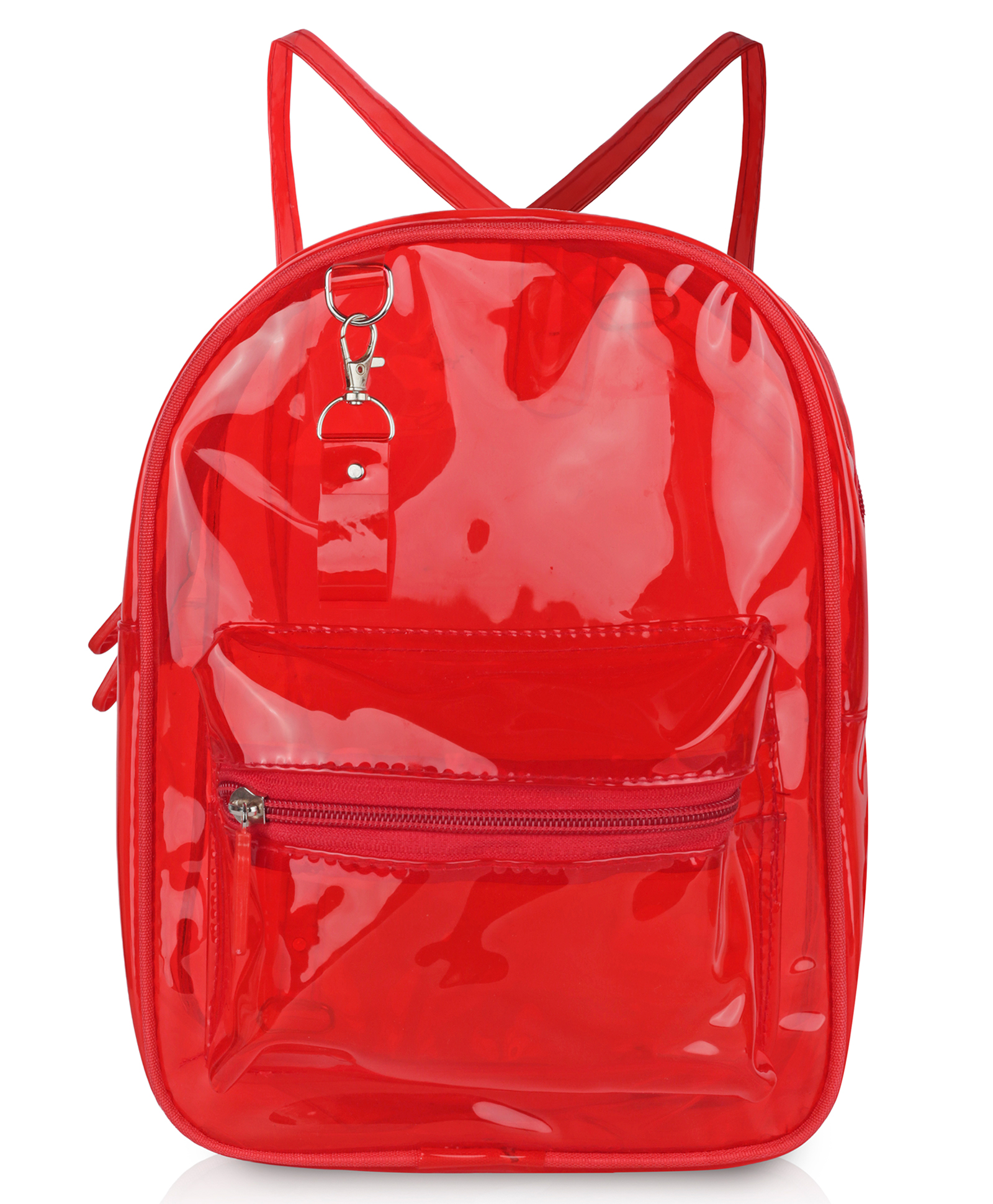 Echo Boomers Stylish Transparent Jelly Backpack - Red Height 11 Inches-image-16