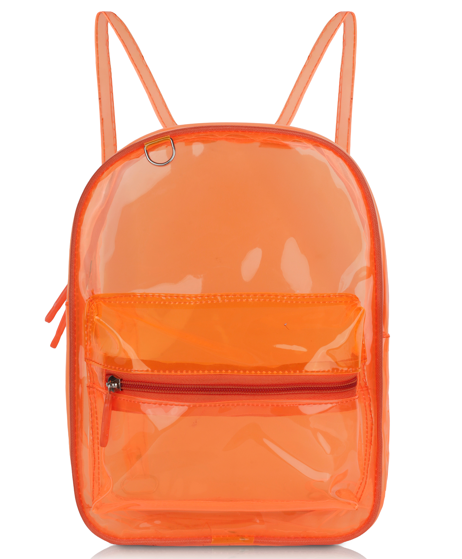 Echo Boomers Stylish Transparent Jelly Backpack - Orange Height 12 Inches-image-18