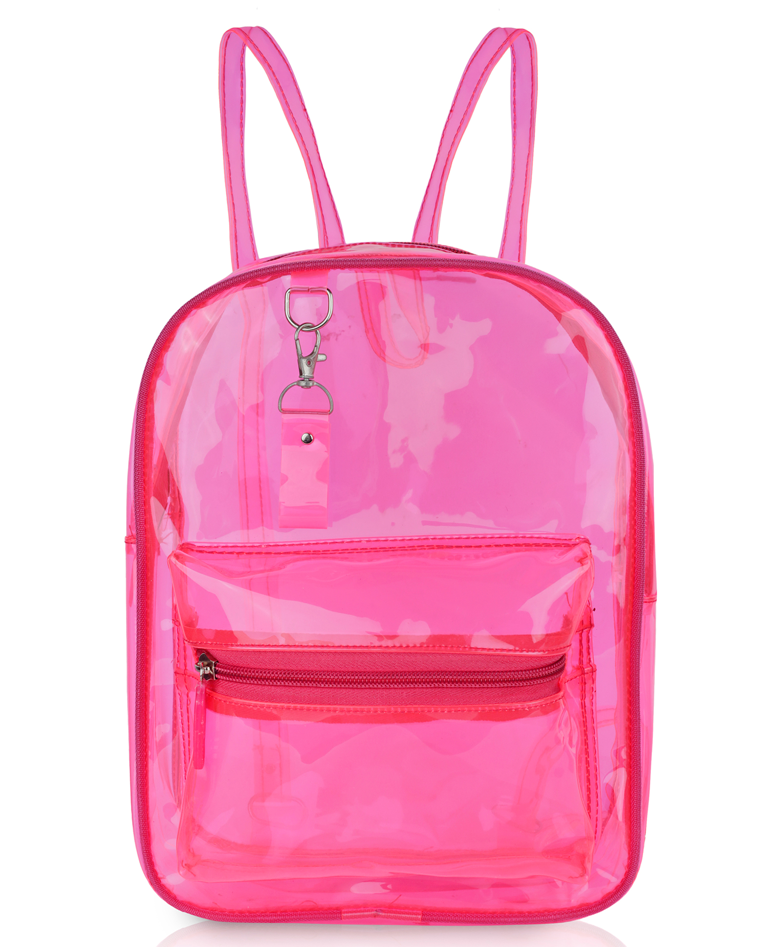 Echo Boomers Stylish Transparent Jelly Backpack - Pink Height 12 Inches-picture-15