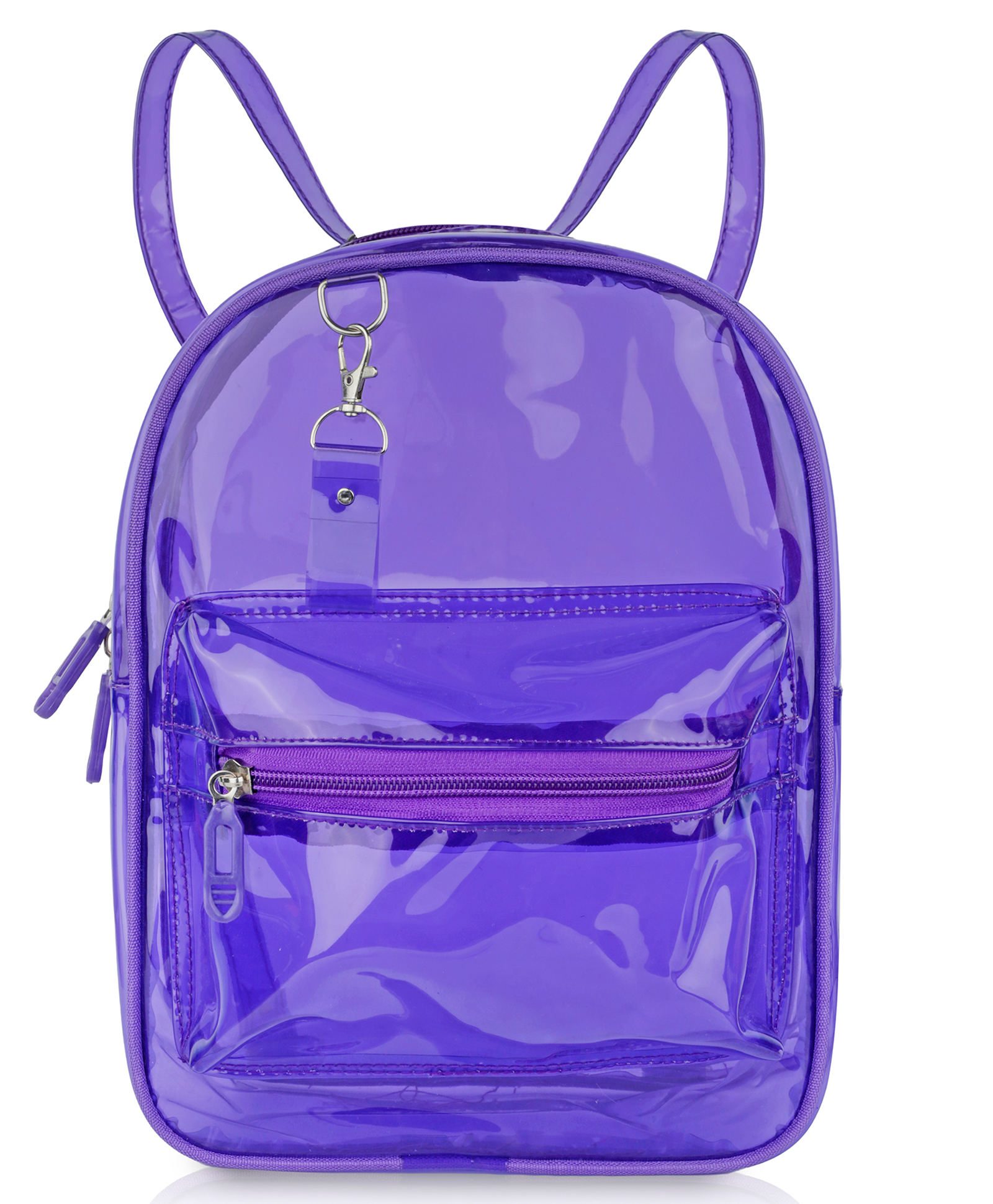 Echo Boomers Stylish Transparent Jelly Backpack - Purple Height 12 Inches-picture-13
