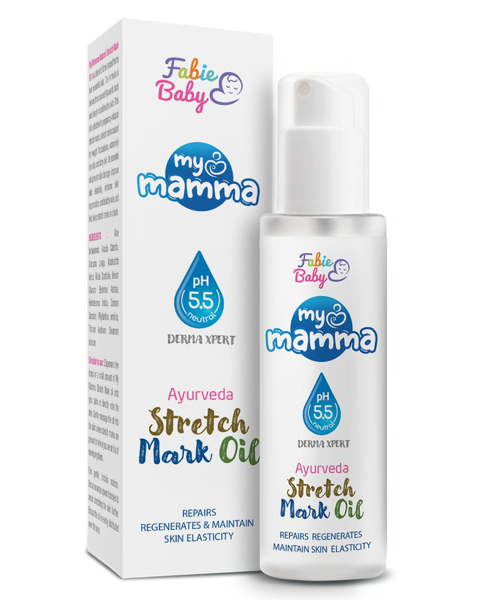Fabie Baby MyMamma Natural Stretch Mark Oil for Pregnancy & Postpartum 100 ml