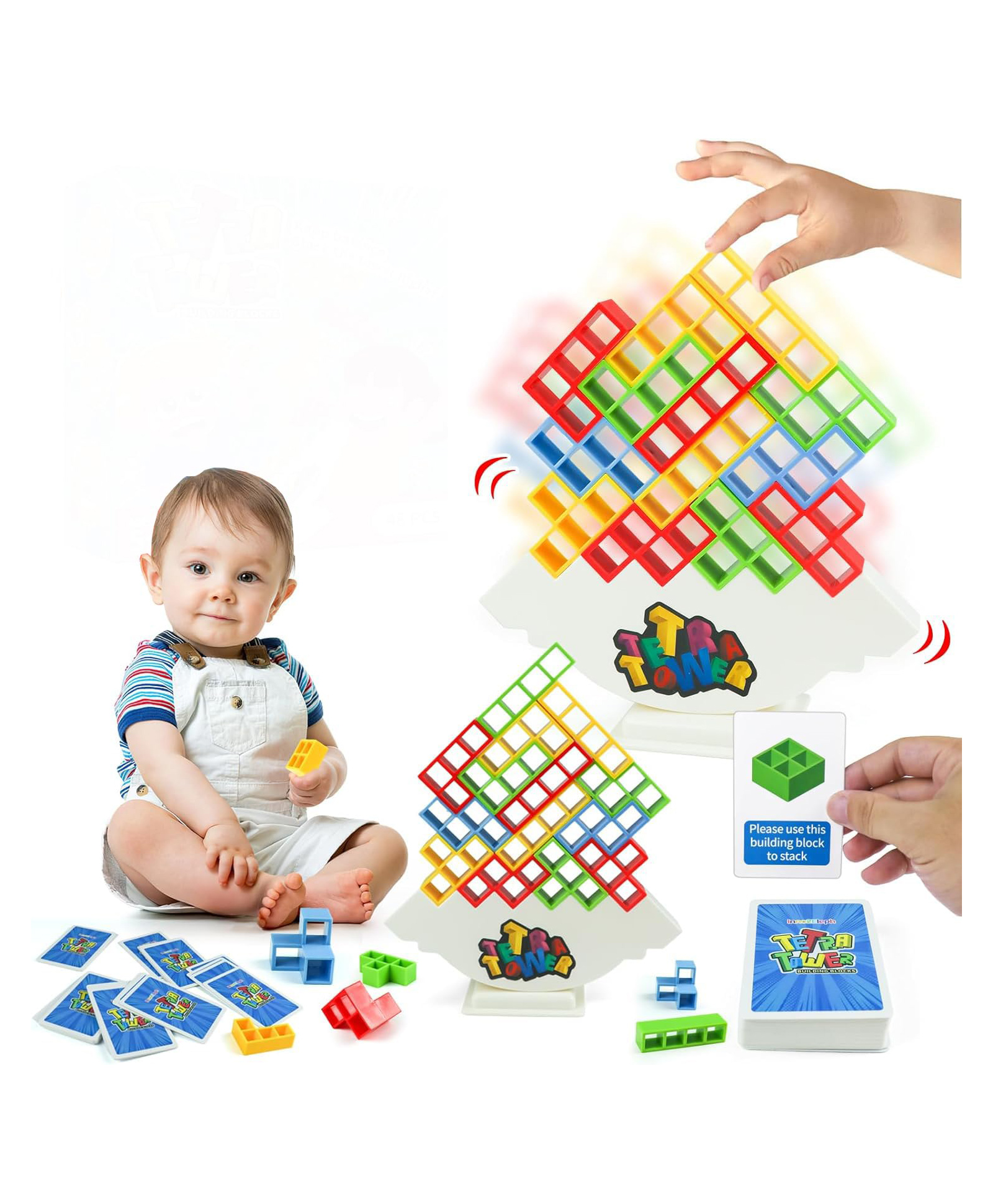 Magicwand16 Pc Balancing Stacking Building Blocks Tetra Tower Game for Kids & AdultsPack of 1 Game Multi-Colored-image-5