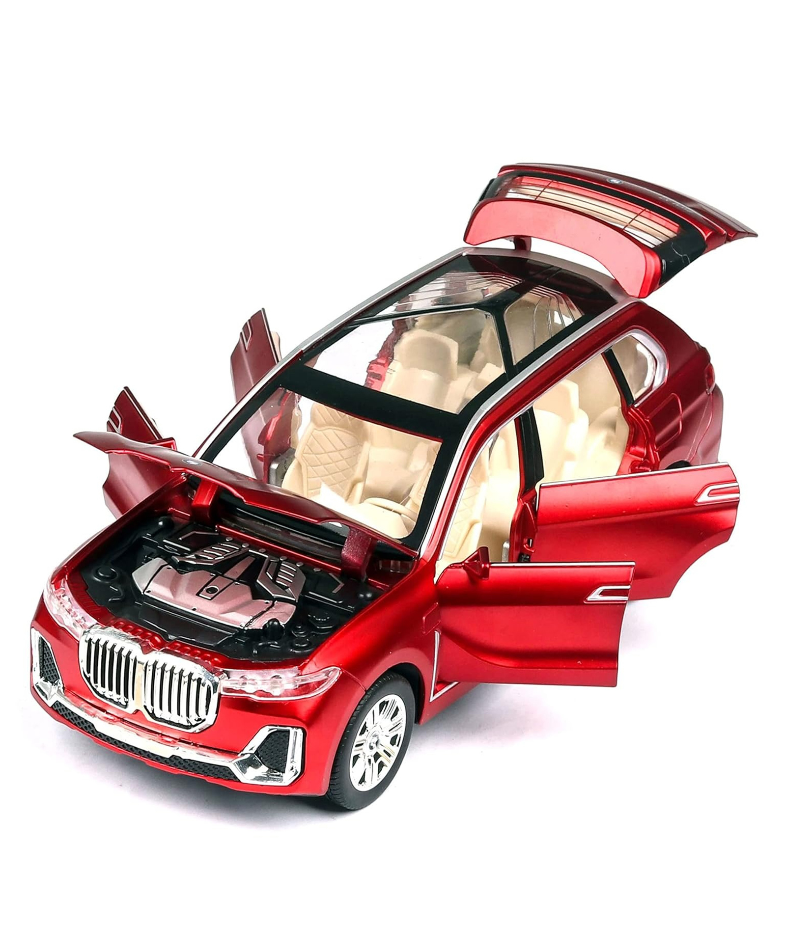 Magicwand Die-Cast Zinc Alloy 1:32 Scale X7 with 6 Openable Doors,Music,Lights & Pull Back Action Pack of 1 Colors as Per Stock-picture-21