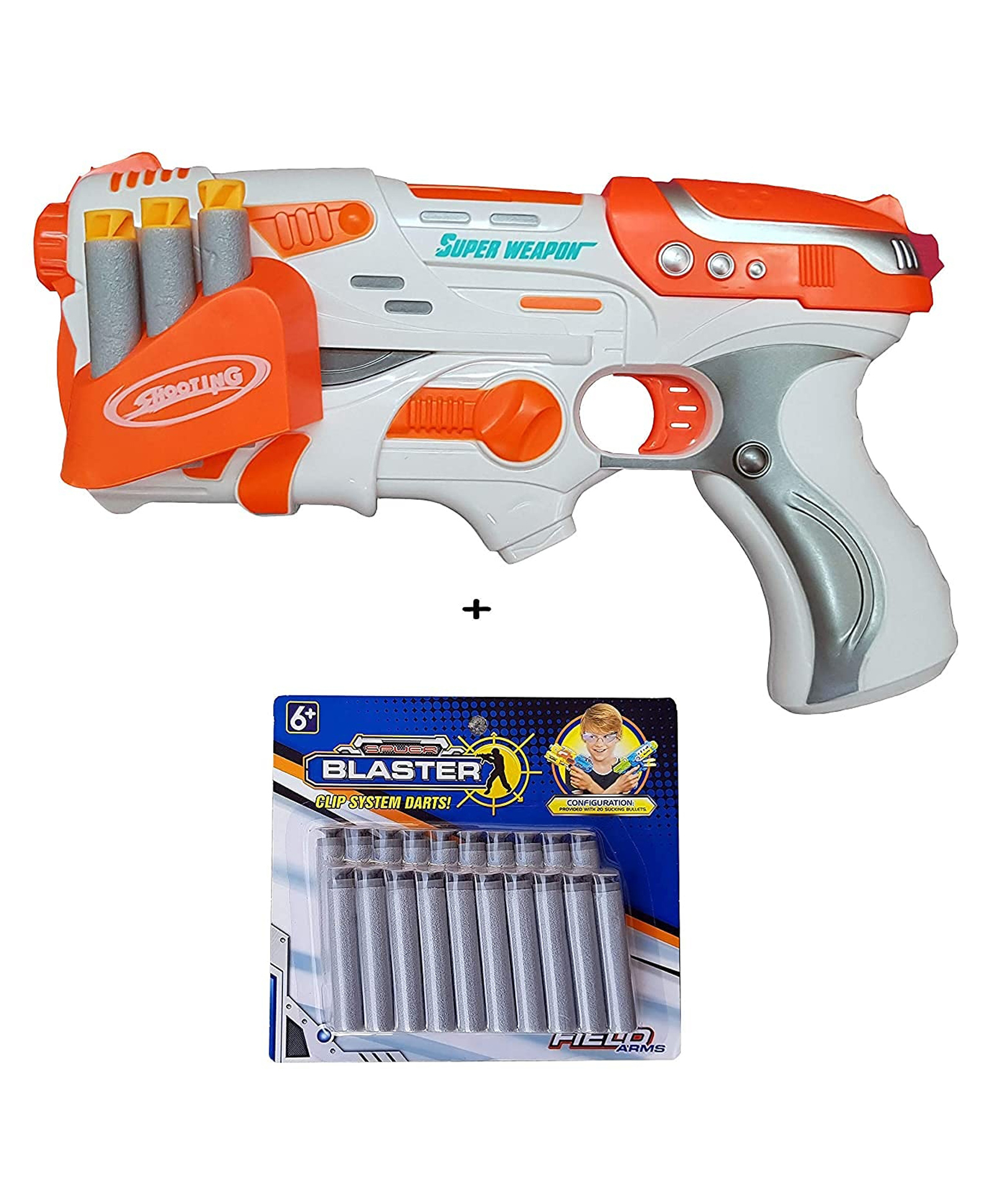 Magicwand Blaze Storm White Super Weapon Soft Bullet Gun for Kids with Free 26 Dart Bullets (Blaze White Gun)-picture-41