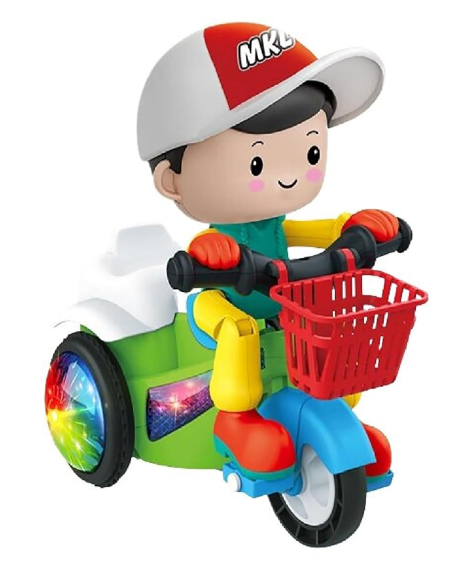 Magicwand Plastic Bump-N-Go Stunt Tricycle Toy Boy with 3D Lights for KidsPack of 1 Toy Multi-Colored-picture-11