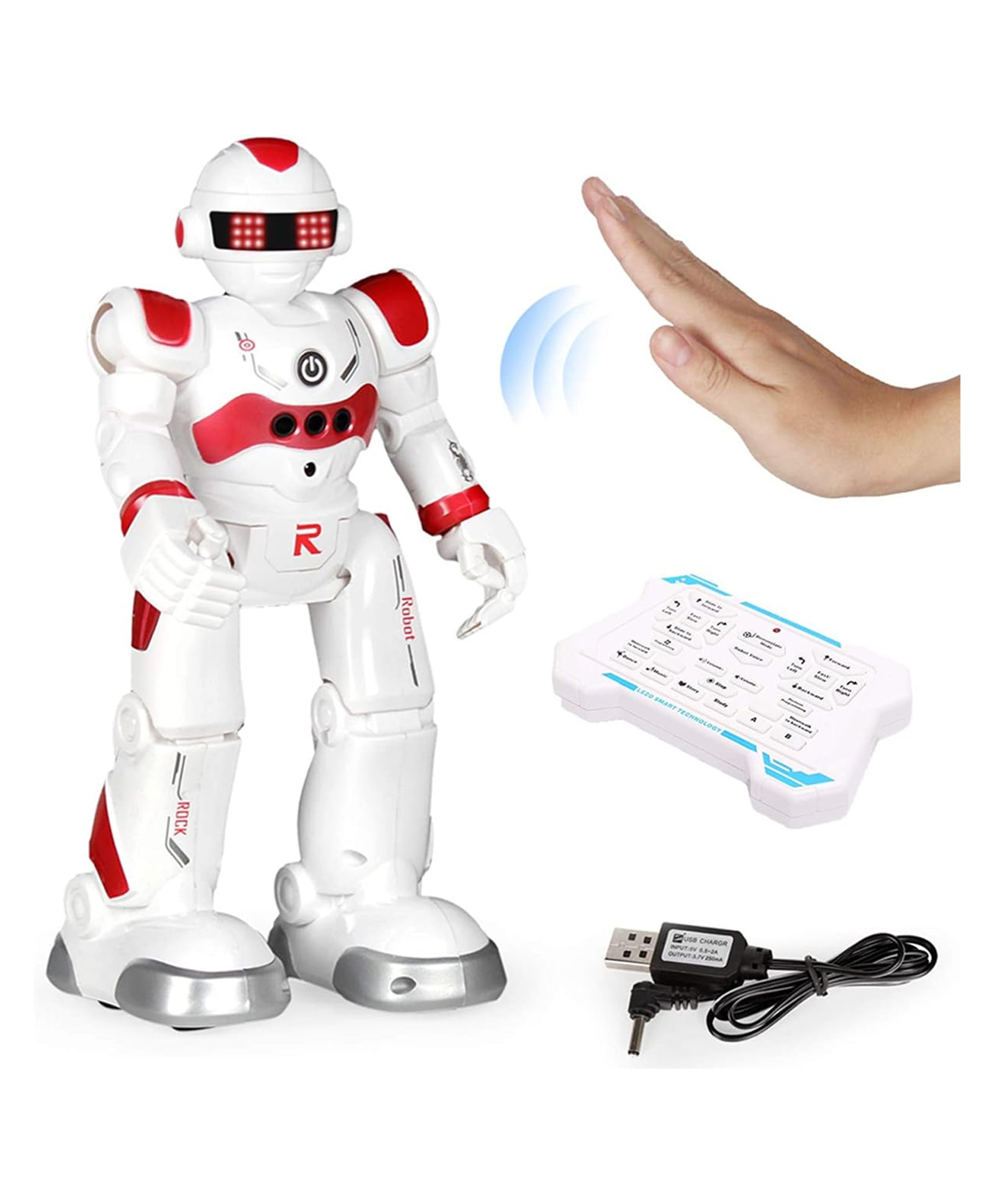Magicwand Walking Dancing Robot with Music & 3D Lights & 360 Rotation (Gesture Robot)-image-4