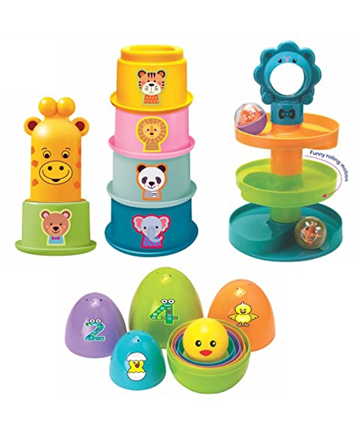 Magicwand Plastic Cuppy Shappy 3-in-1 Baby's Safari World for Baby & Toddlers Educational ToyMade in India Pack of 3 Items Multi-Colored-picture-8