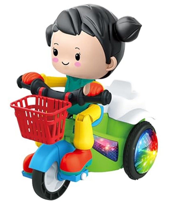 Magicwand Plastic Bump-N-Go Stunt Tricycle Toy Girl with 3D Lights for Kids-picture-12
