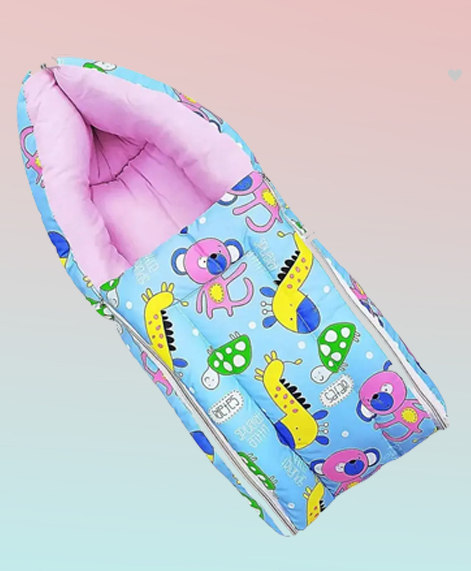 Safe-O-Kid Baby Sleeping & Carry Nest (06 Months) | Cotton Fabric, Zipper Closure, Travel-Friendly Baby Bed, Foldable Bedding for Newborns, Pink-image-27