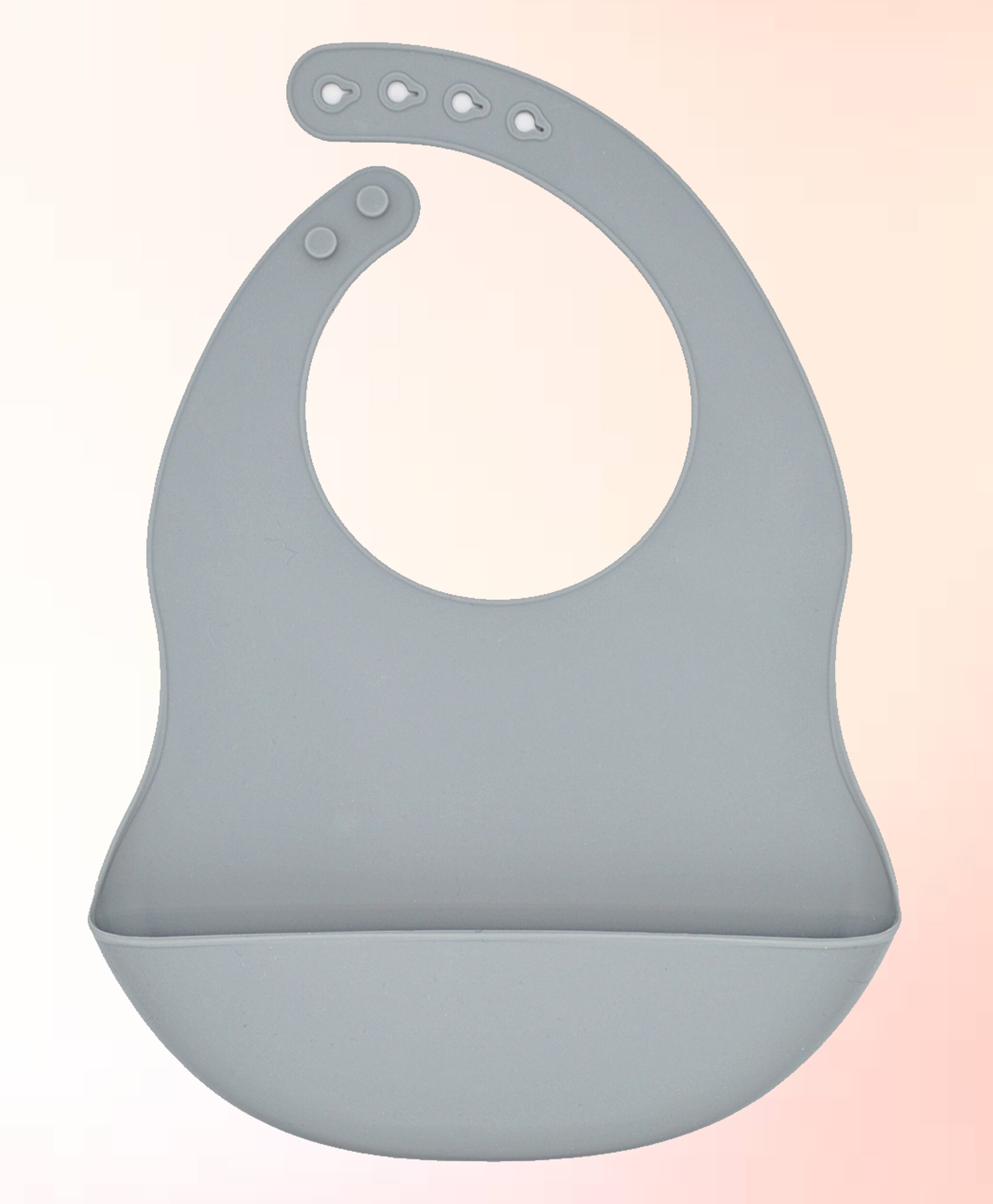 SAFE-O-KID Premium Silicone Baby Bib Lightweight, Foldable, Non-Toxic Bib with Spill-Proof, Adjustable, Soft, Easy-to-Clean Feeding Bib for toddlers - Grey-picture-17
