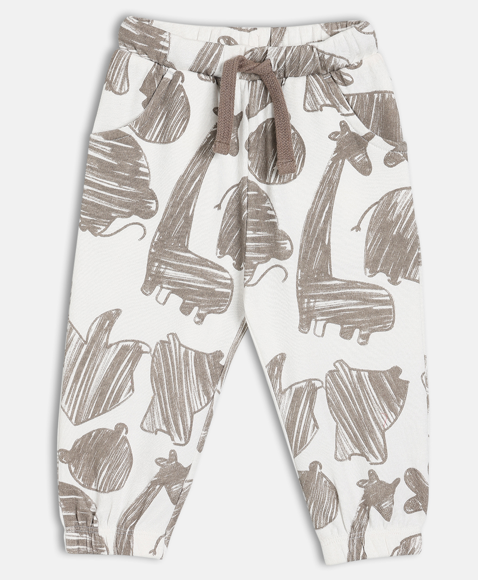MINI KLUB Cotton Knit Abstract Printed Joggers - White-picture-19