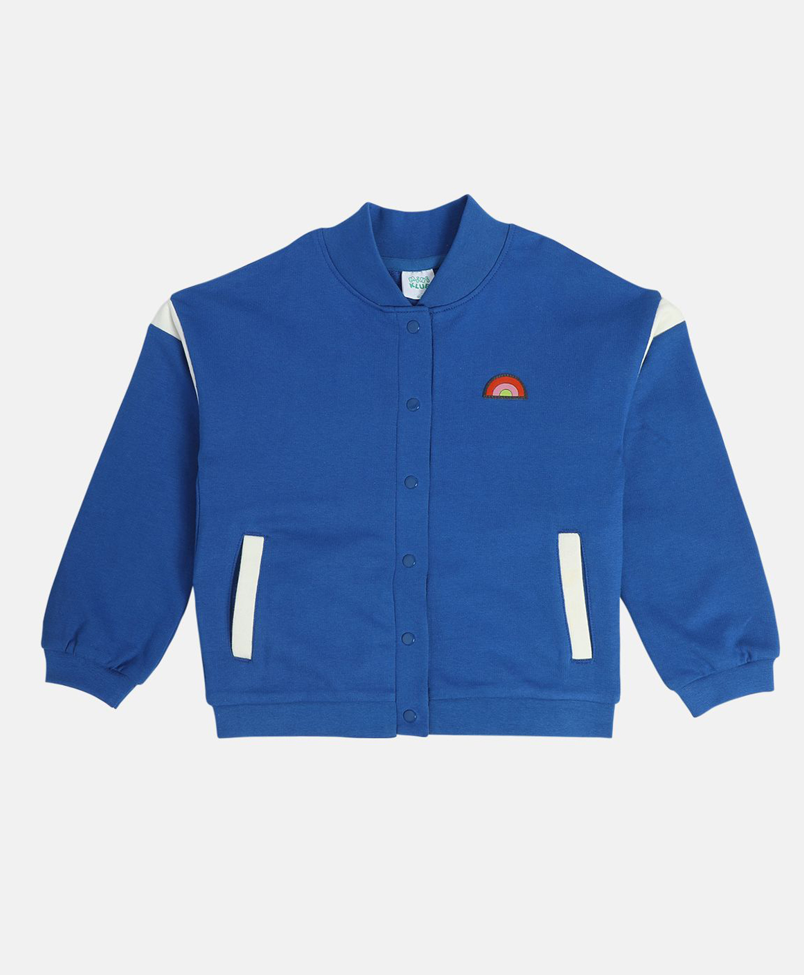 MINI KLUB Cotton Knit Full Sleeves Geometric Patch Detailed Light Winter Jacket - Blue-picture-22