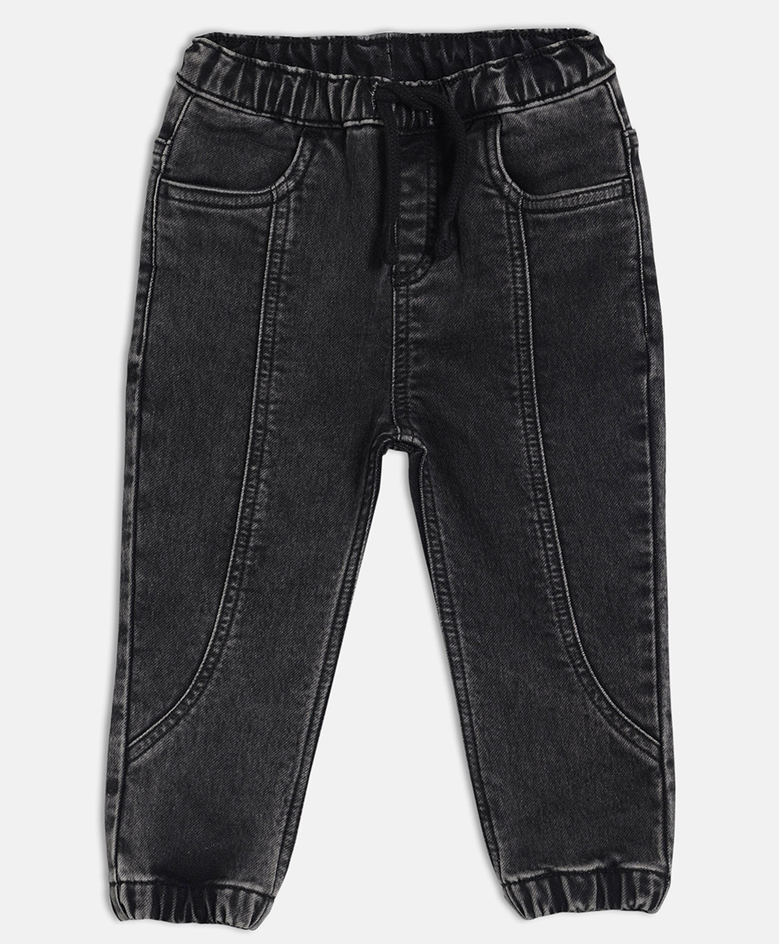 MINI KLUB Cotton Denim Woven Solid Pant - Grey-picture-10