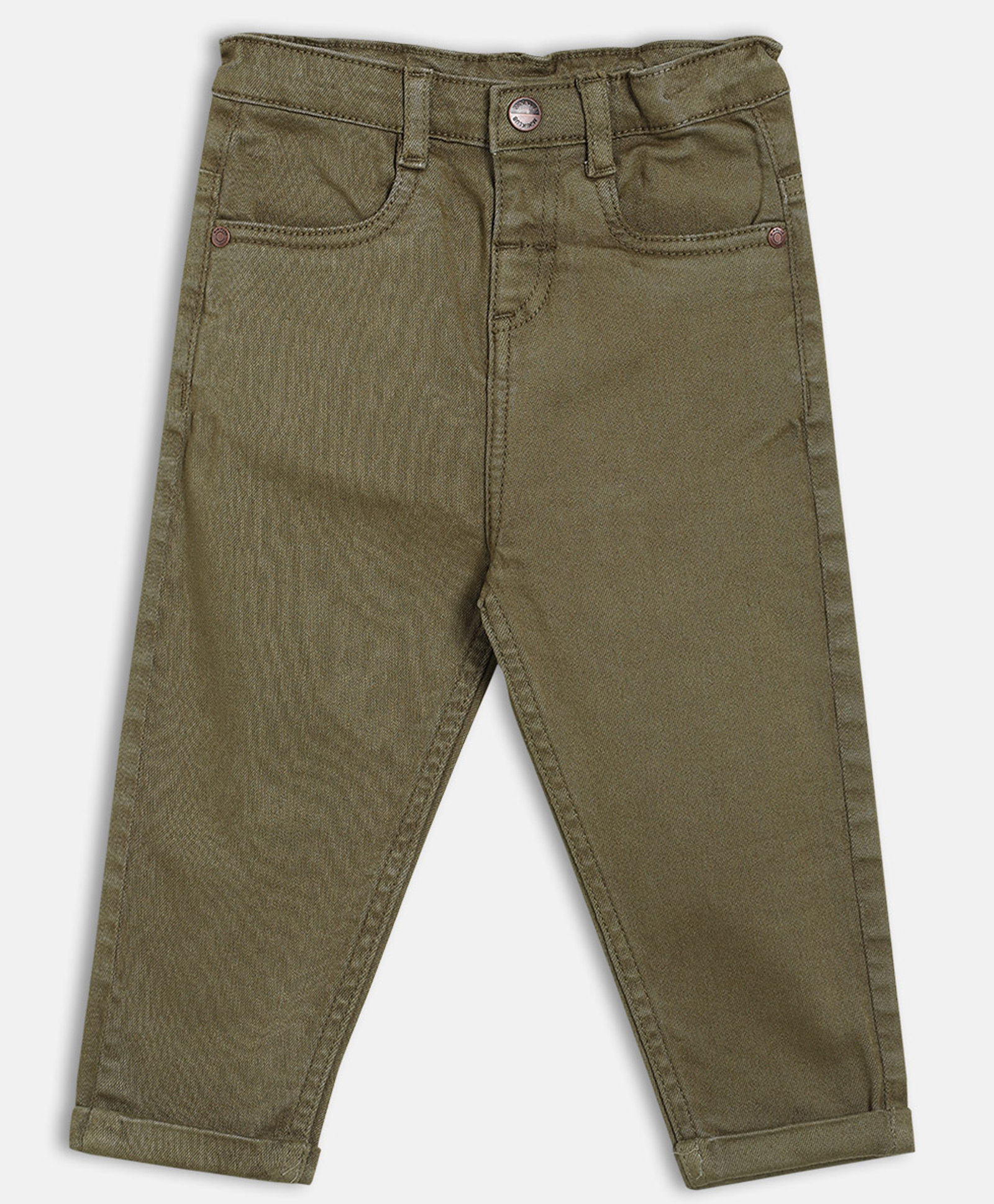 MINI KLUB Cotton Denim Woven Jeans - Olive Green-picture-20
