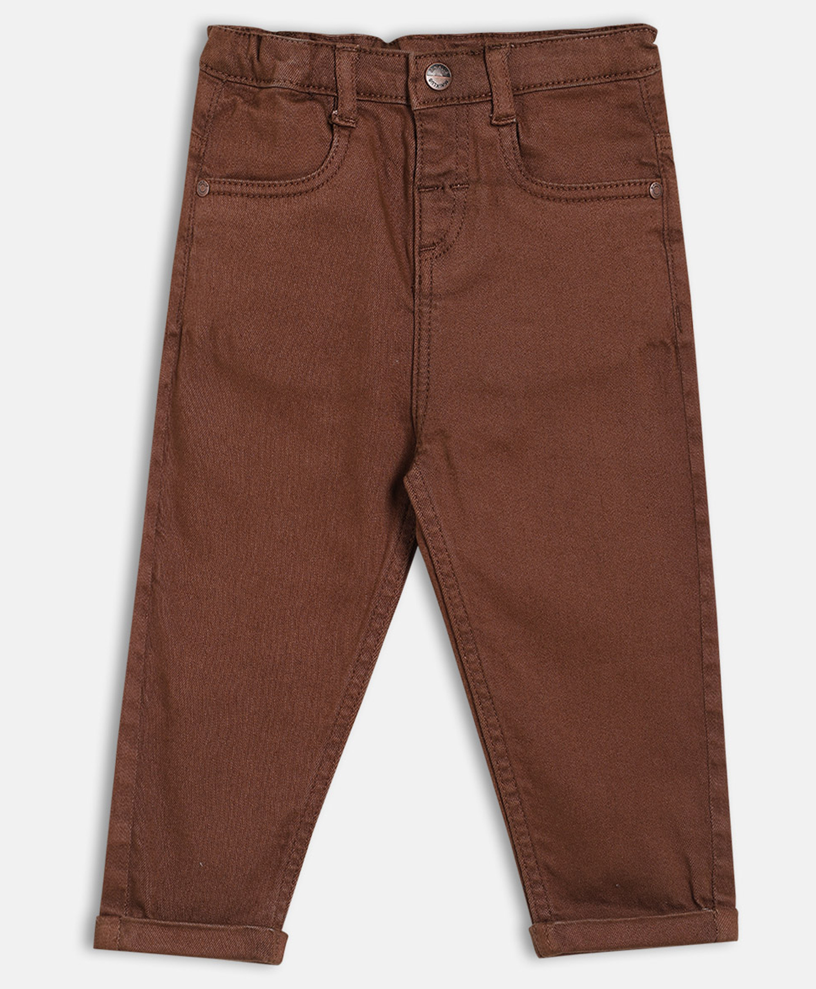MINI KLUB Cotton Denim Woven Solid Jeans - Brown-picture-29
