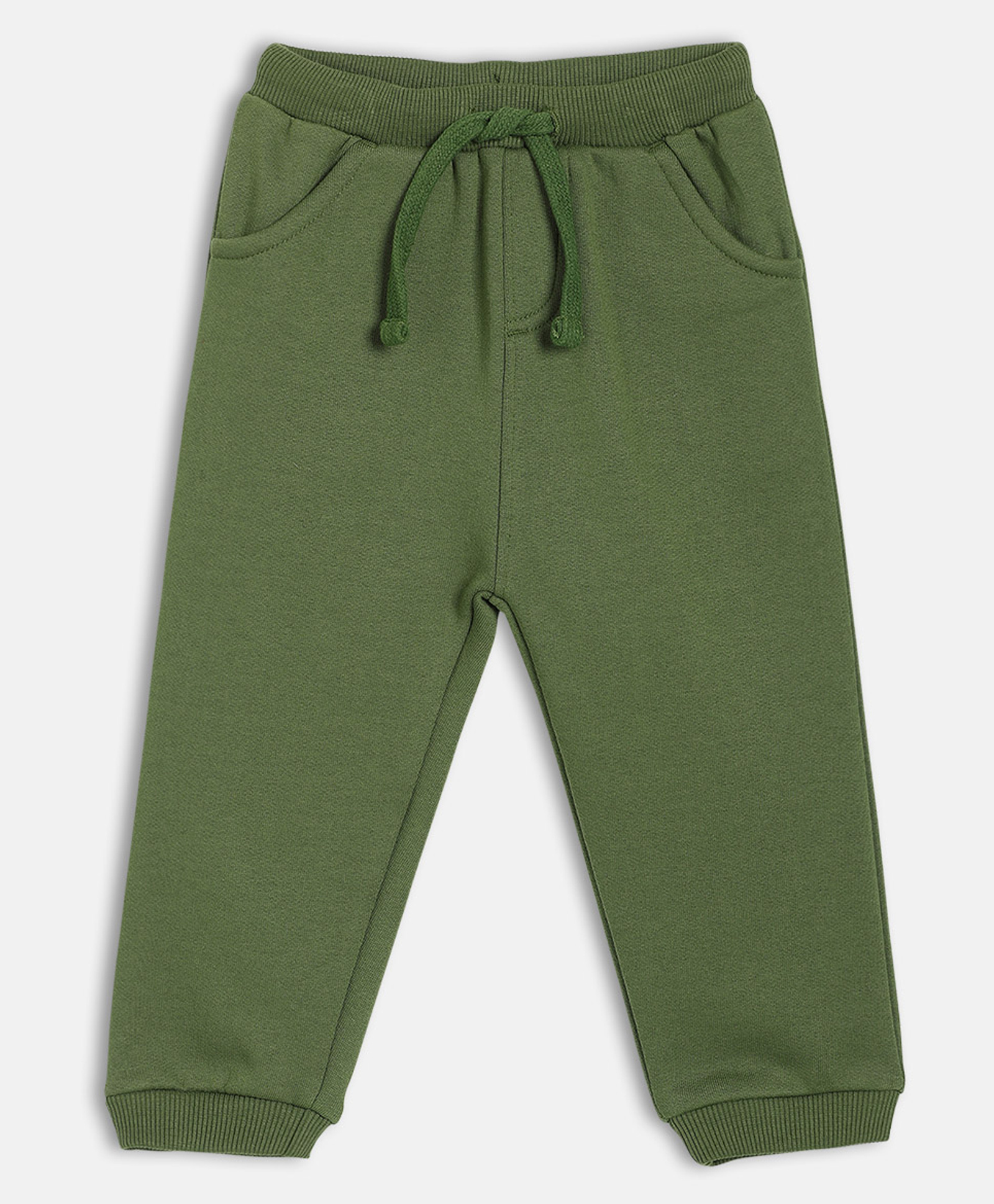 MINI KLUB Cotton Knit Solid Joggers - Olive Green-image-45