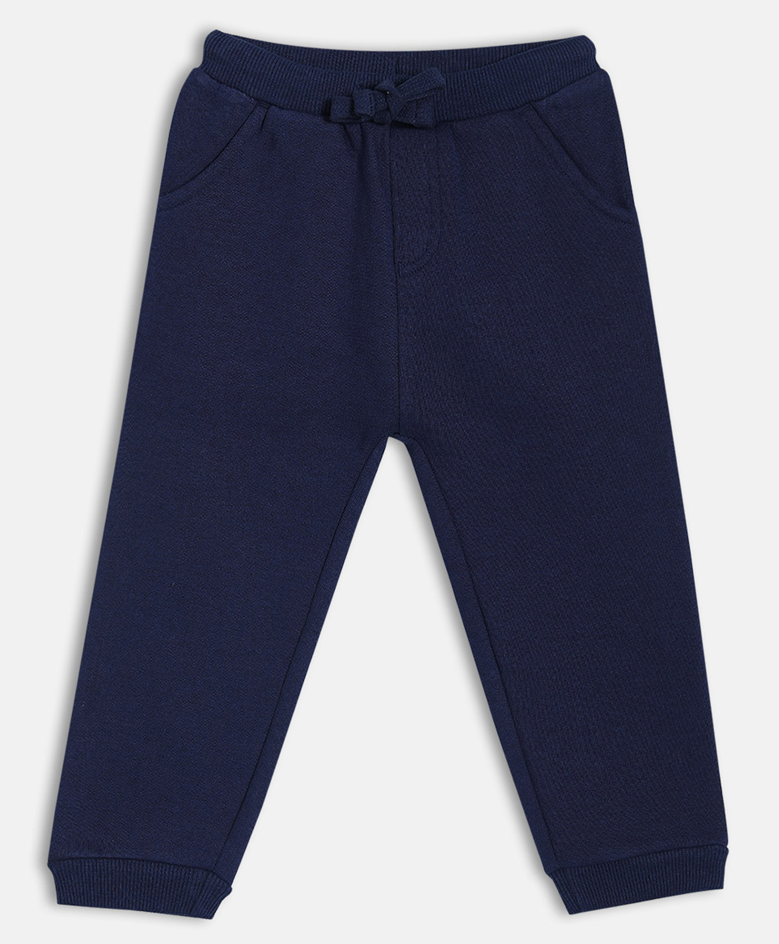 MINI KLUB Cotton Blend Knit Solid Joggers - Navy Blue-image-45
