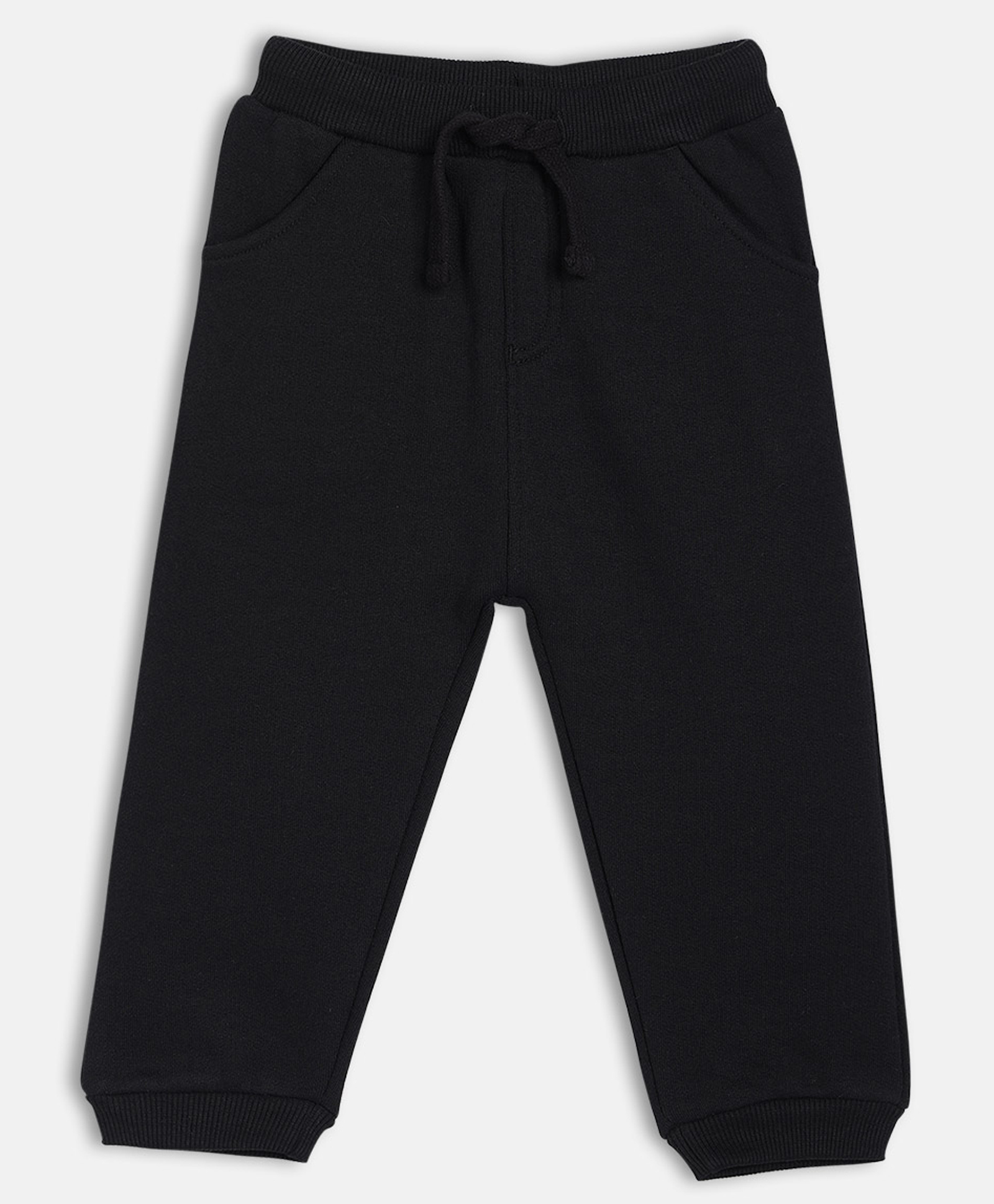 MINI KLUB Cotton Blend Knit Solid Joggers - Black-picture-16
