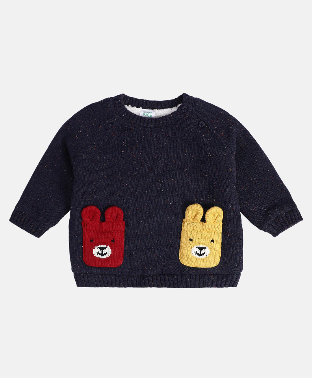 MINI KLUB Cotton Knit Full Sleeves Bear Applique Detailed Sweatshirt - Navy Blue-picture-24